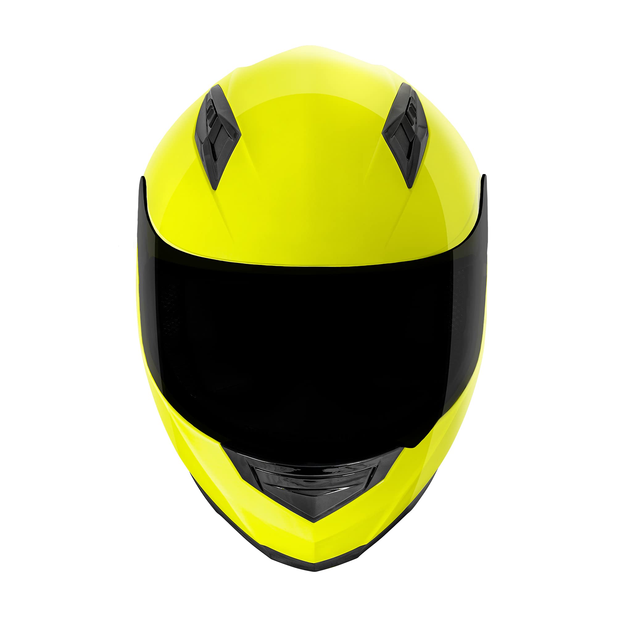 Vcan Vx Lightweight Full Face Motorcycle Street Bike Helmet With Extra Tinted Visor Dot Approved (Yellow, Medium)