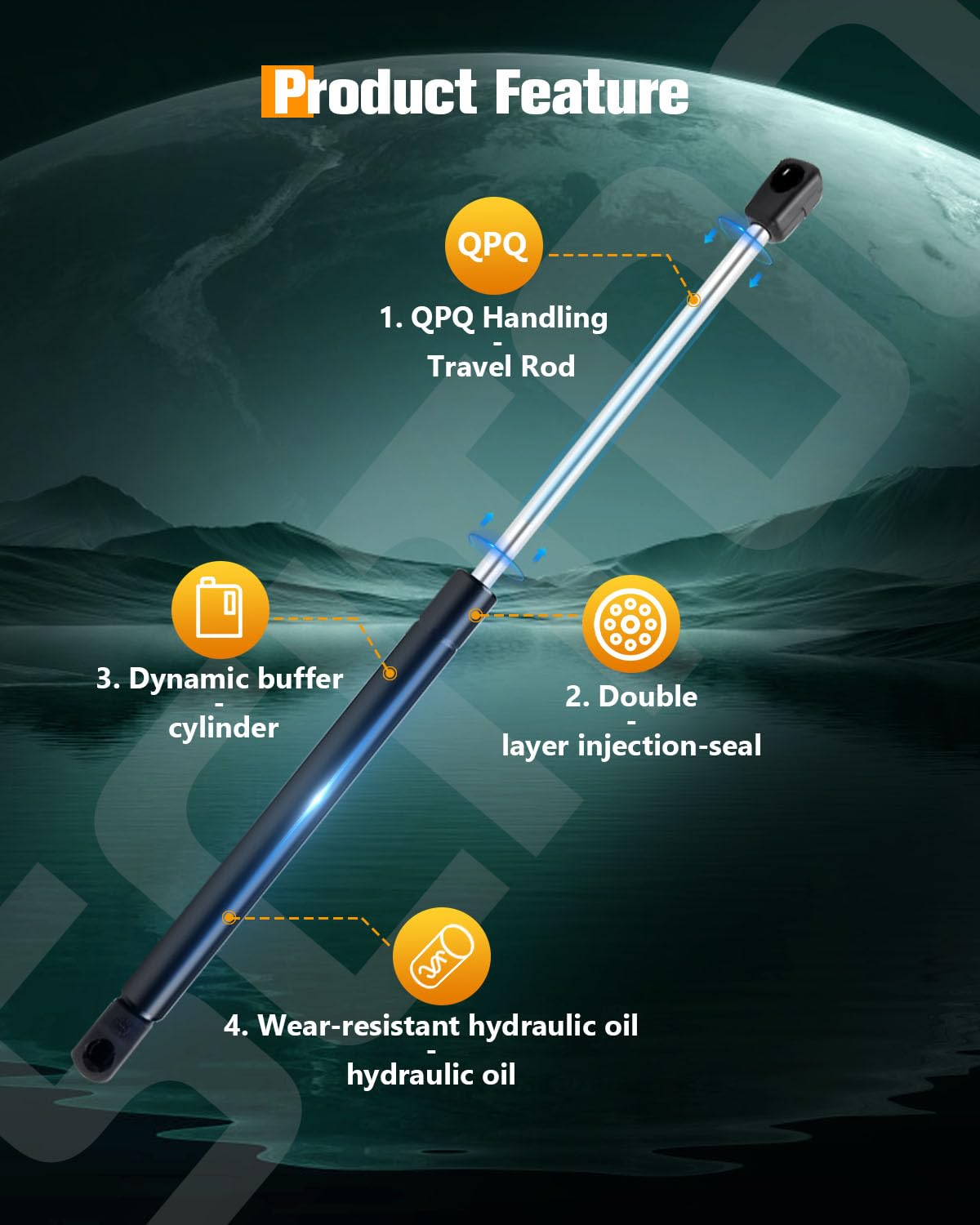 SCITOO Hood Lift Supports Replacement Struts Gas Springs Shocks Fit for Hyundai Sonata 2.0L 2011-2014,for Hyundai Sonata 2.4L 20