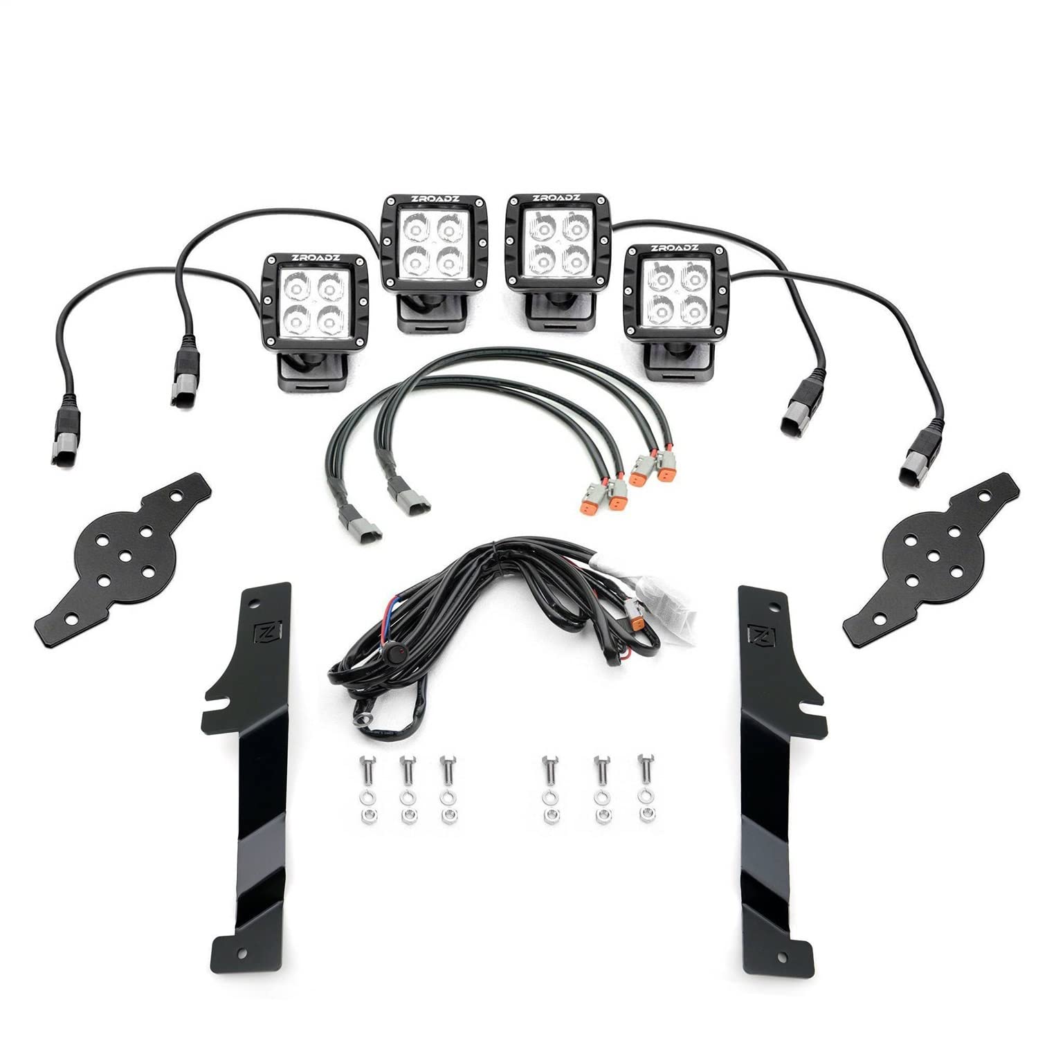 Zroadz Z365711-Kit4 Hood Hinge Led Kit 2018-2021 Ford F-150 Black