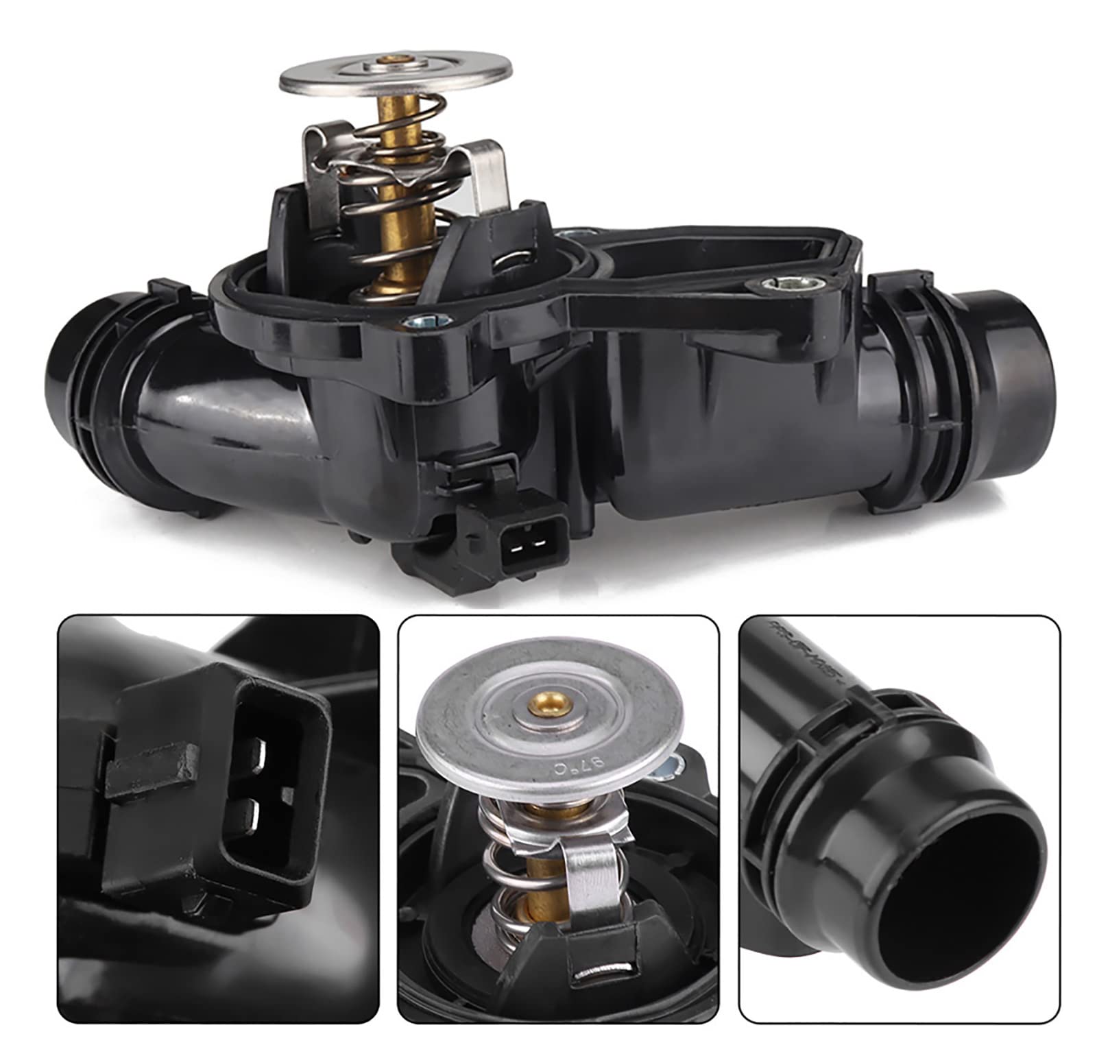 Thermostat Assembly with Housing Compatible with BMW E46 E39 X5 X3 Z3 Z4 325i 330i 525i 530i,Thermostat Housing Assembly, Replac