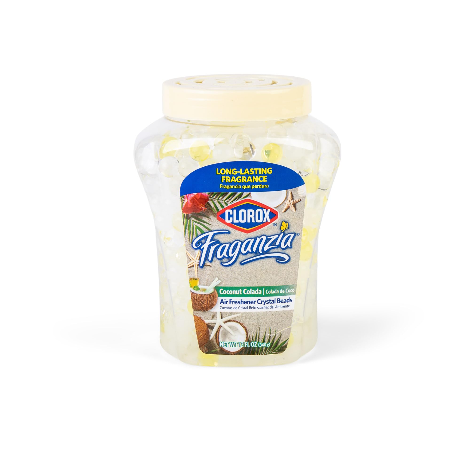 Clorox Fraganzia Air Freshener Crystal Beads Coconut Colada 12oz | Long-Lasting Air Freshener Beads 12 Ounces | Easy to Use Vent