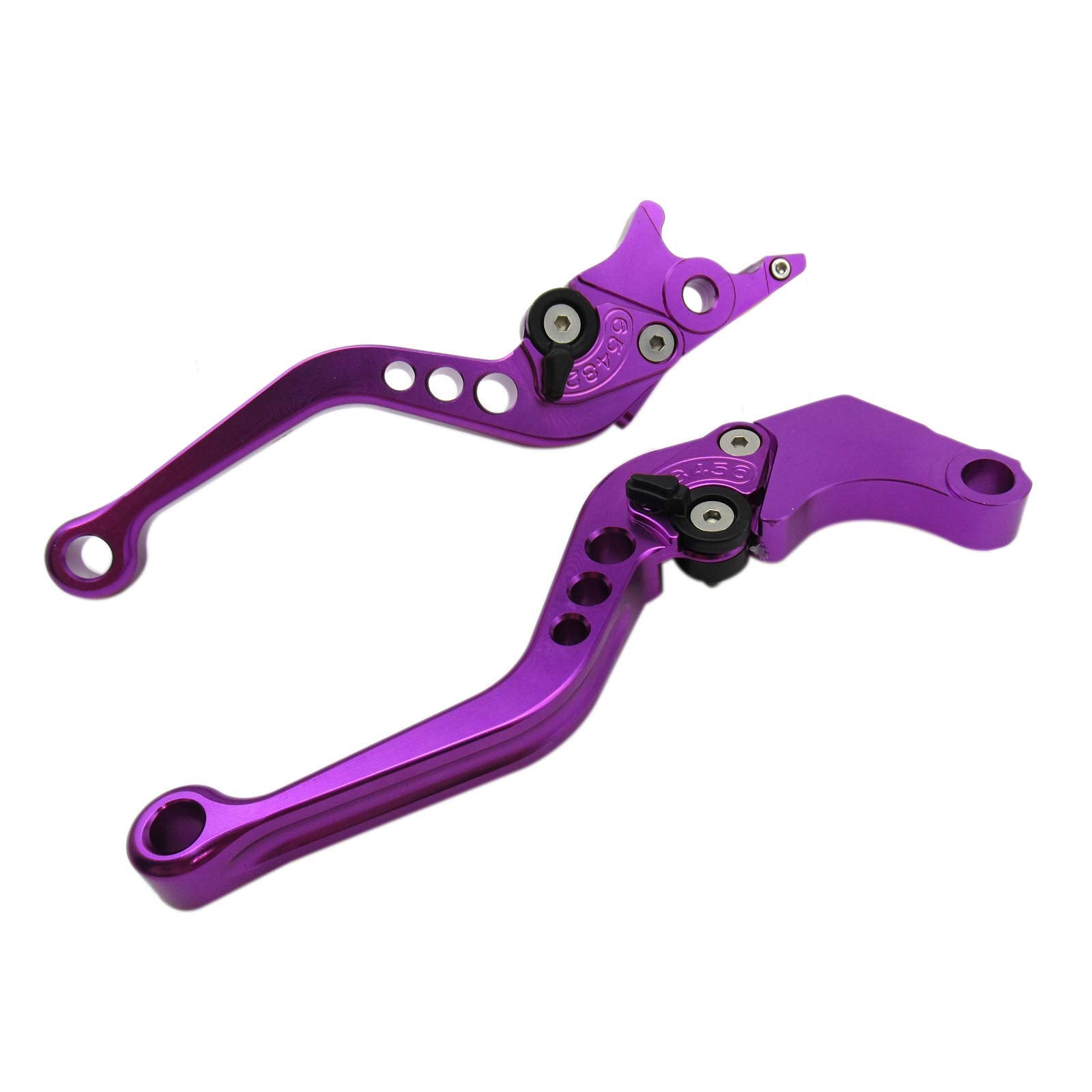 Purple Cnc 6 Position Shorty Brake Clutch Lever For Kawasaki Er-6N / F 2009-2015 09 10 11 12 13 14 15