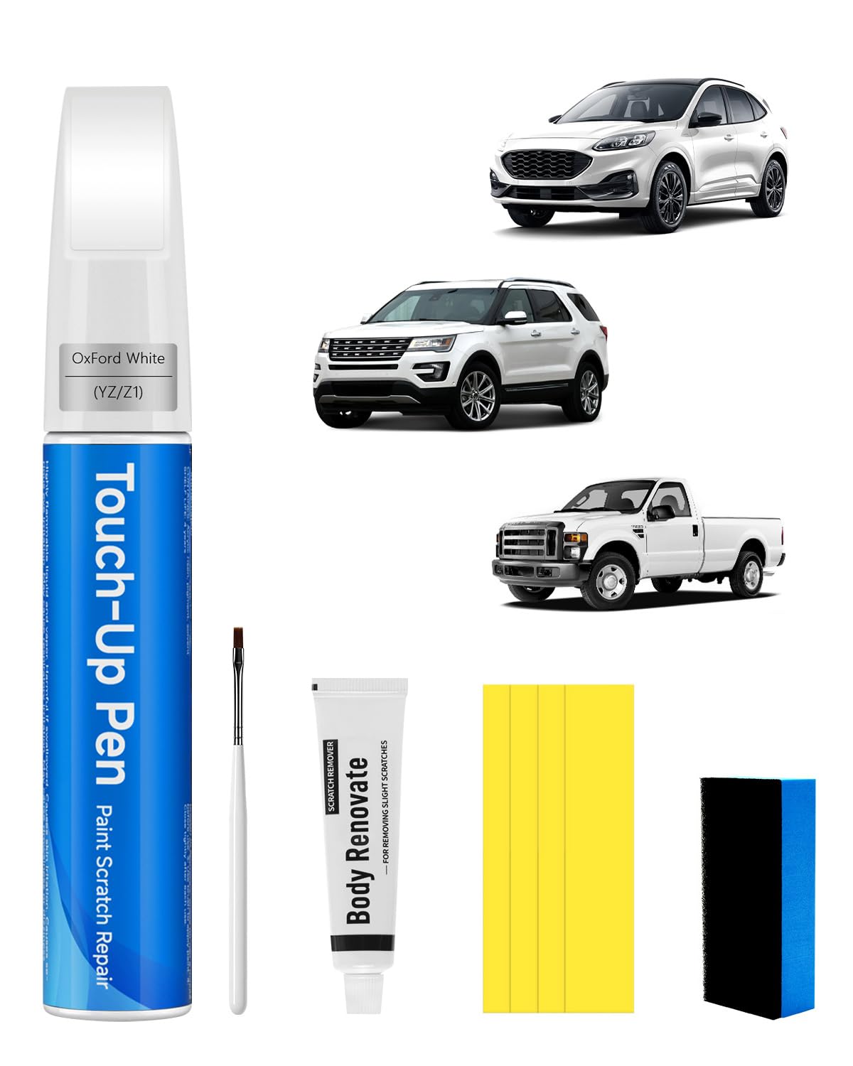 Touch Up Paint Kit with Scratch Repair Wax Exact Match Touch Up Paint Kit with Scratch Repair Wax Car Paint (for Ford, Oxford Wh