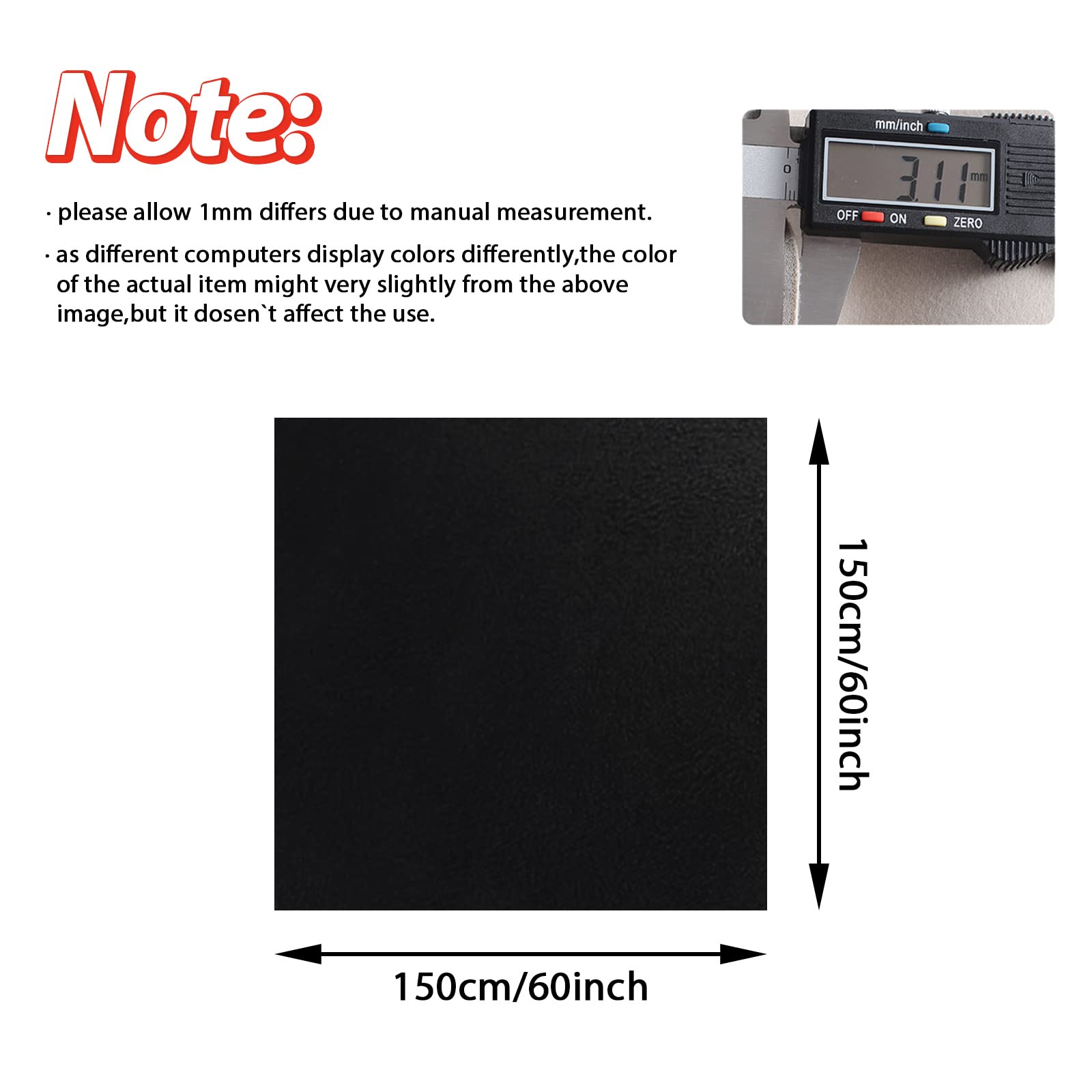 Motuka 60'' L X 60'' W Black Suede Headliner Fabric With Foam Backing Material - Automotive/Home Micro-Suede Headliner Fabric Fo