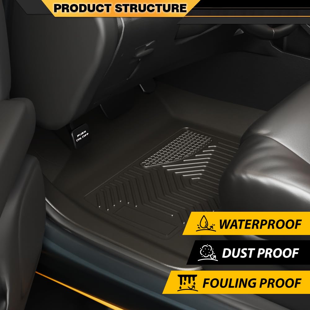 G-PLUS TPE Floor Mats for 1999-2007 Chevy Silverado/GMC Sierra, Black, 3PCS All Weather Liners, Fits Extended Cab Trucks