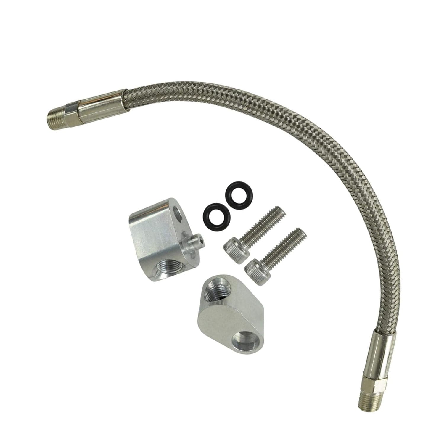 Ict Billet Ls Engine 3-Bolt Dbc Dbw Gen 3 Throttle Body Bypass Steel Braided Hose Kit Coolant Crossover Steam Tube Lsx Ls1 Lm7 L