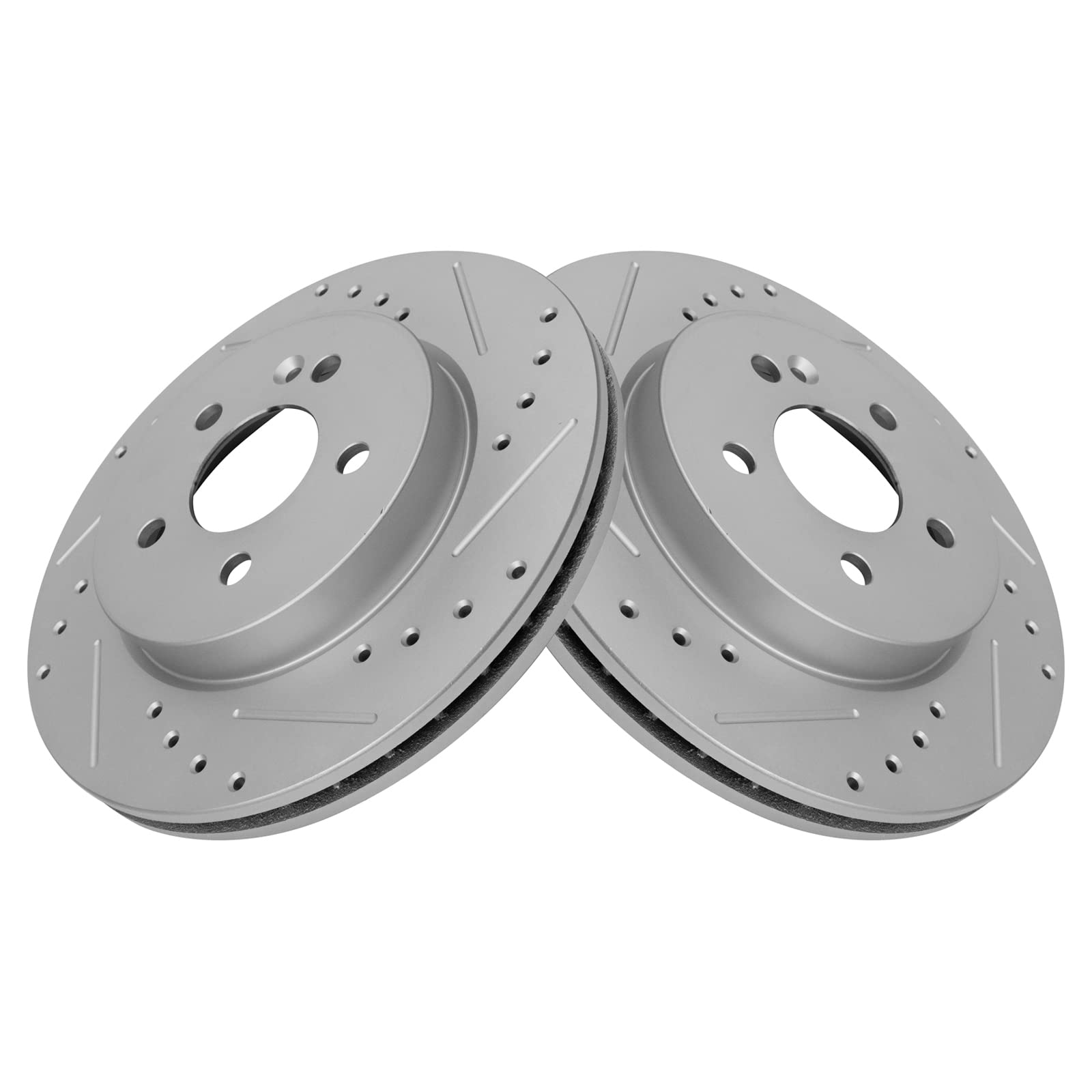 Trq Front Performance Brake Rotors Set Premium G-Coated Cross Drilled & Slotted Compatible With 1998-2003 Mercedes-Benz Ml320 20