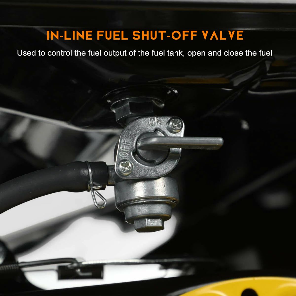 Wevdn 4 PCS Inline Fuel Tank Tap Valve, 6mm Motorcycle Inline Gas Fuel Petcock Shut Off Switch, Fuel Tank Tap Valve On-Off Switc