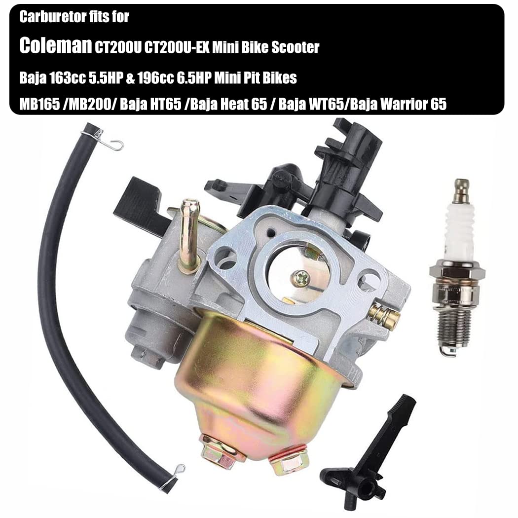 Carburetor Compatible With Coleman Powersports 196Cc Ct200U Ct200U-Ex Trail 200 Mini Bike Baja Ht65 Wr65 Carb With Gaskets Fuel