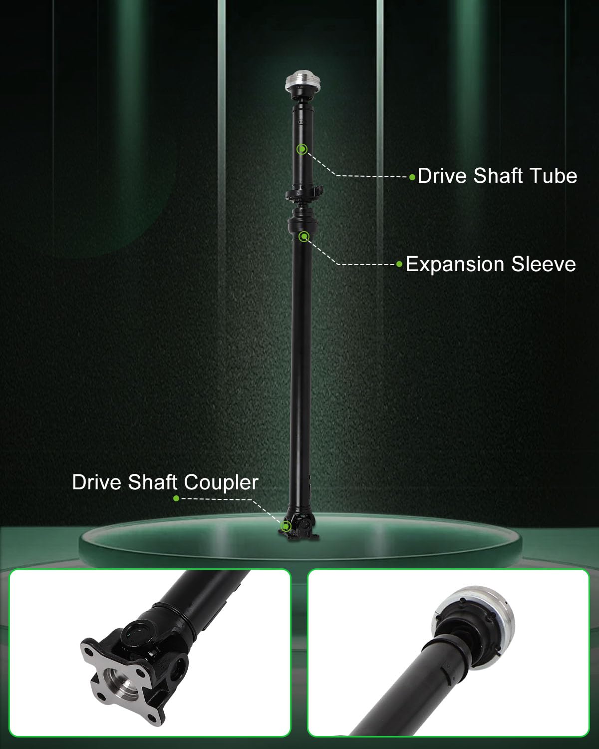 SCITOO Steel Rear Driveshaft Assembly for Ford Explorer Sport Trac 2007-2010, Adjustable, Beaded, 65.375" Length, OE# 936-896