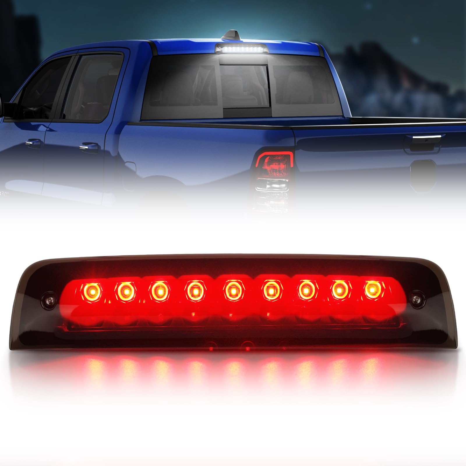 Suparee Ram 1500 Led 3Rd Brake Light Tail Rear High Mount Lamp For 2009-2017 Dodge Ram 1500 2010-2017 Dodge Ram 2500 3500 Red &