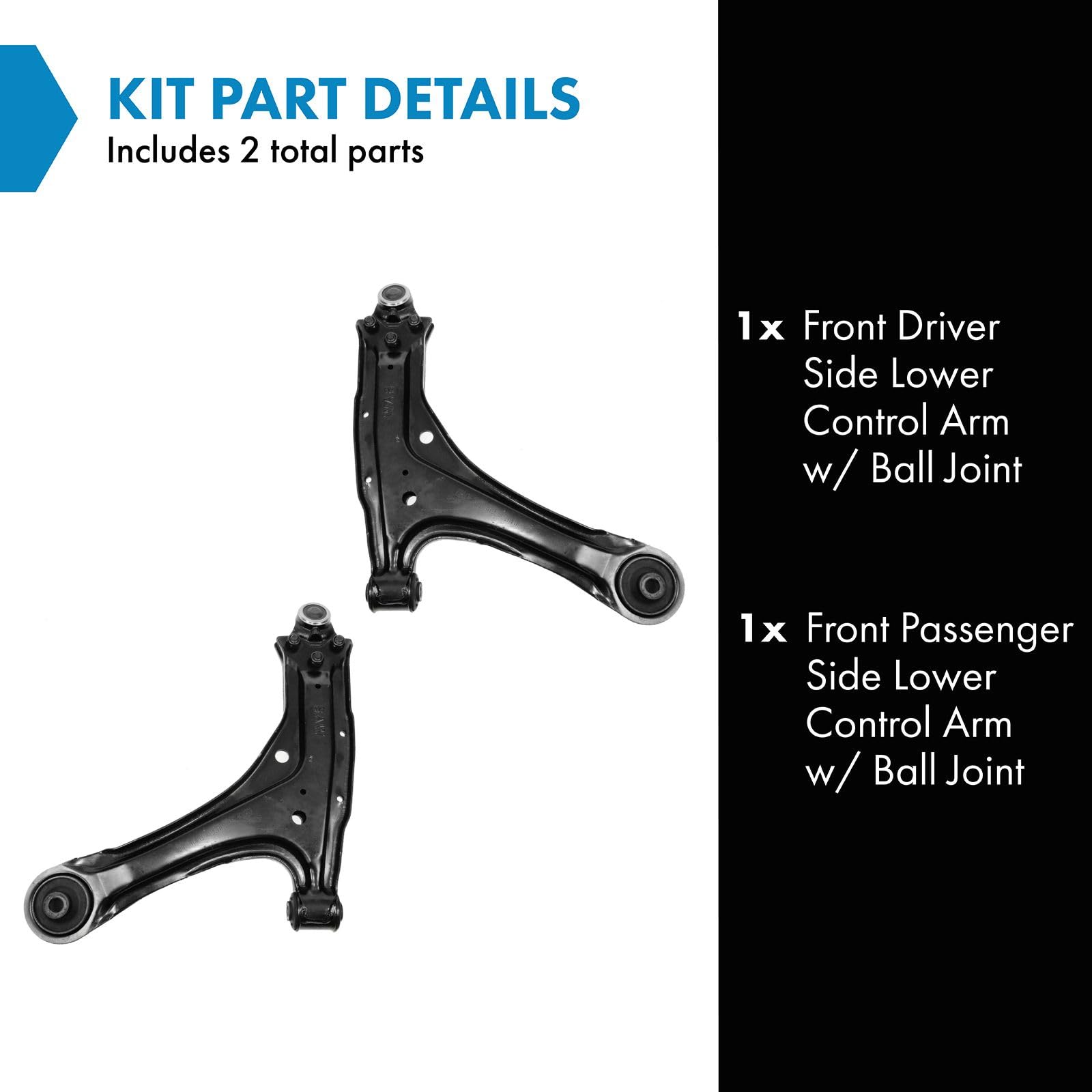 Trq Front Lower Control Arm With Ball Joint Set Compatible With 2004-2005 Chevrolet Classic 1997-2003 Malibu 2000-2004 Oldsmobil