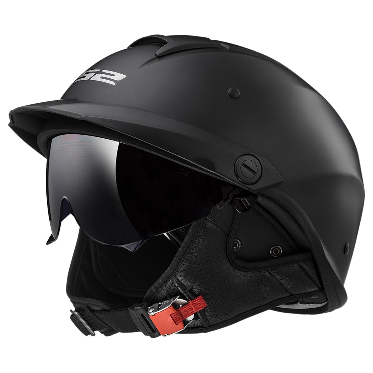 Ls2 Helmets Rebellion Motorcycle Half Helmet (Matte Black - X-Large)