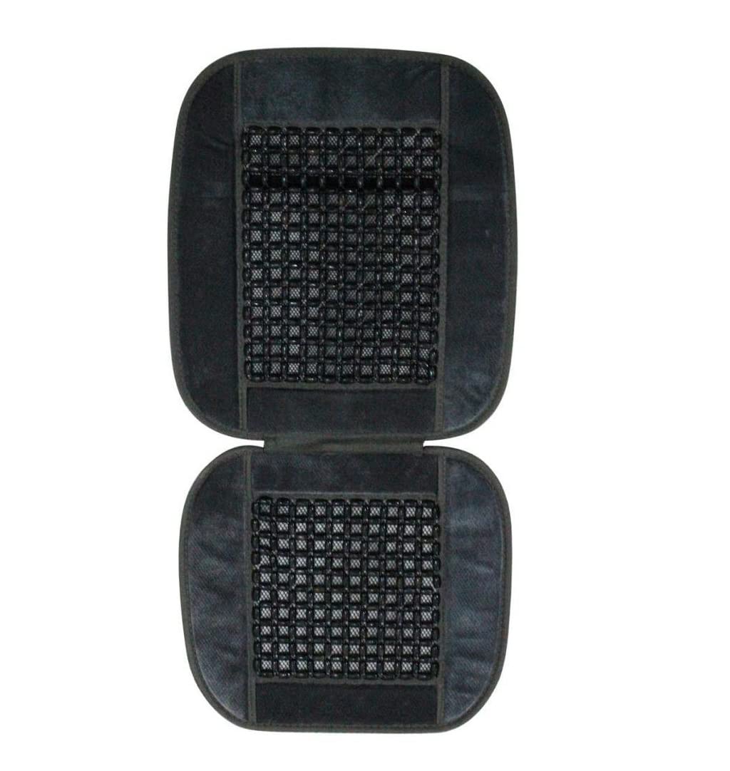 Kozdiko Car Seat Car Wooden Bead Seat Cover Cushion with Grey Velvet Border for Honda City