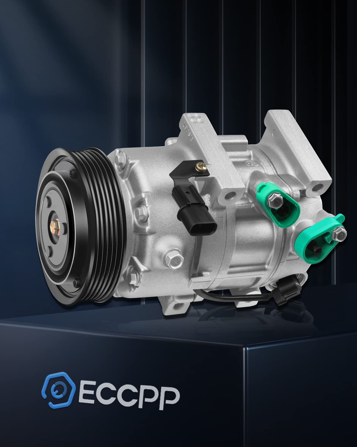 ECCPP AC Compressor for Hyundai Sonata & Kia Optima 2.0L/2.4L, Model 104076-5211-1405151, Silver, 2012-201