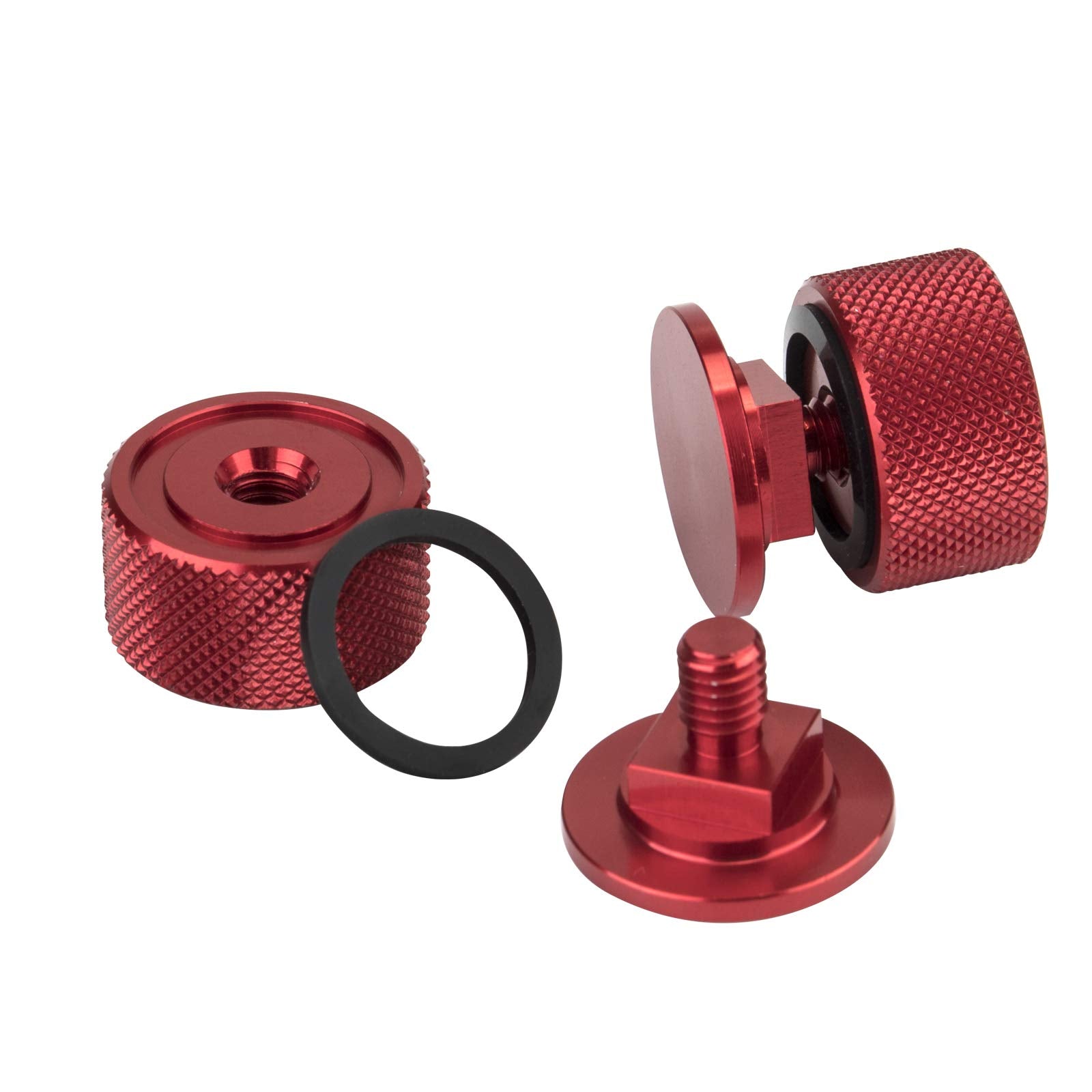 3mirrors Welding Hood Helmet Replacement Parts - Red Aluminum Fasteners with Non-Slip Silicone Washers, One Size