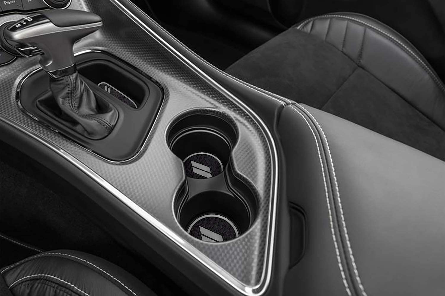 Auprite Non-Slip Anti-Dust Mats For Dodge Challenger Accessories 2015 2016 2017 2018 2019 2020 2021 2022, Custom Fits Cup Holder Liners Mats Door Pocket Center Console Liners (Gray/11Pcs)