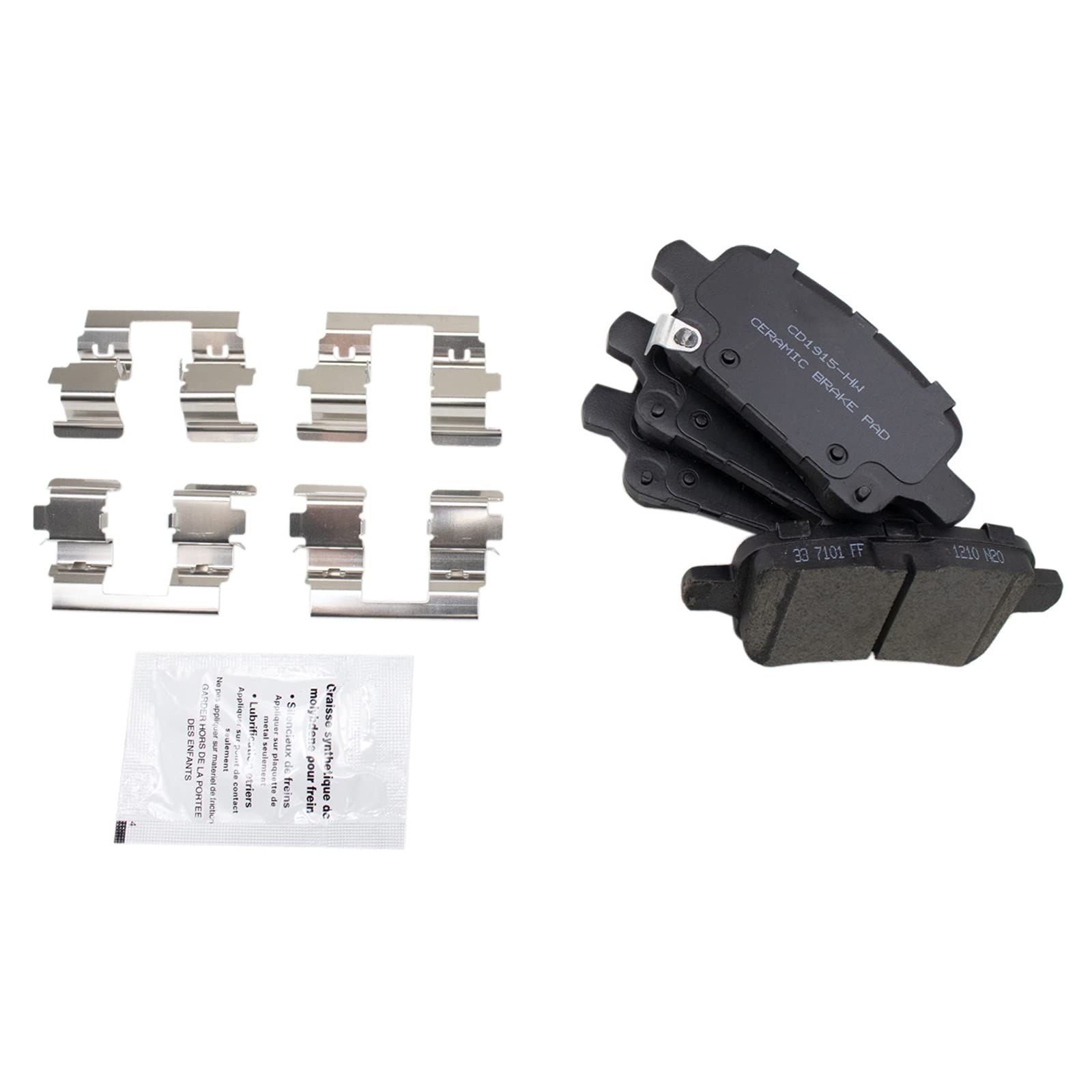 TRQ Rear Brake Pads Ceramic Compatible with 2017-2019 Buick LaCrosse 2018-2019 Regal Sportback Regal TourX 2018-2022 Chevrolet E