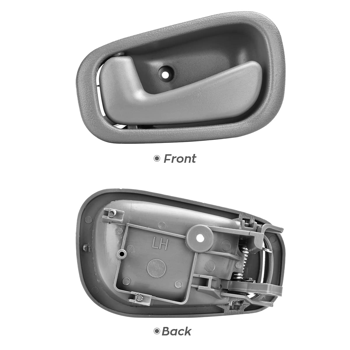 Faersi 4Pcs Inside Interior Door Handles Front Rear Driver & Passenger Side Replacements For 1998 1999 2000 2001 2002 Corolla Prizm Manual Lock, Gray