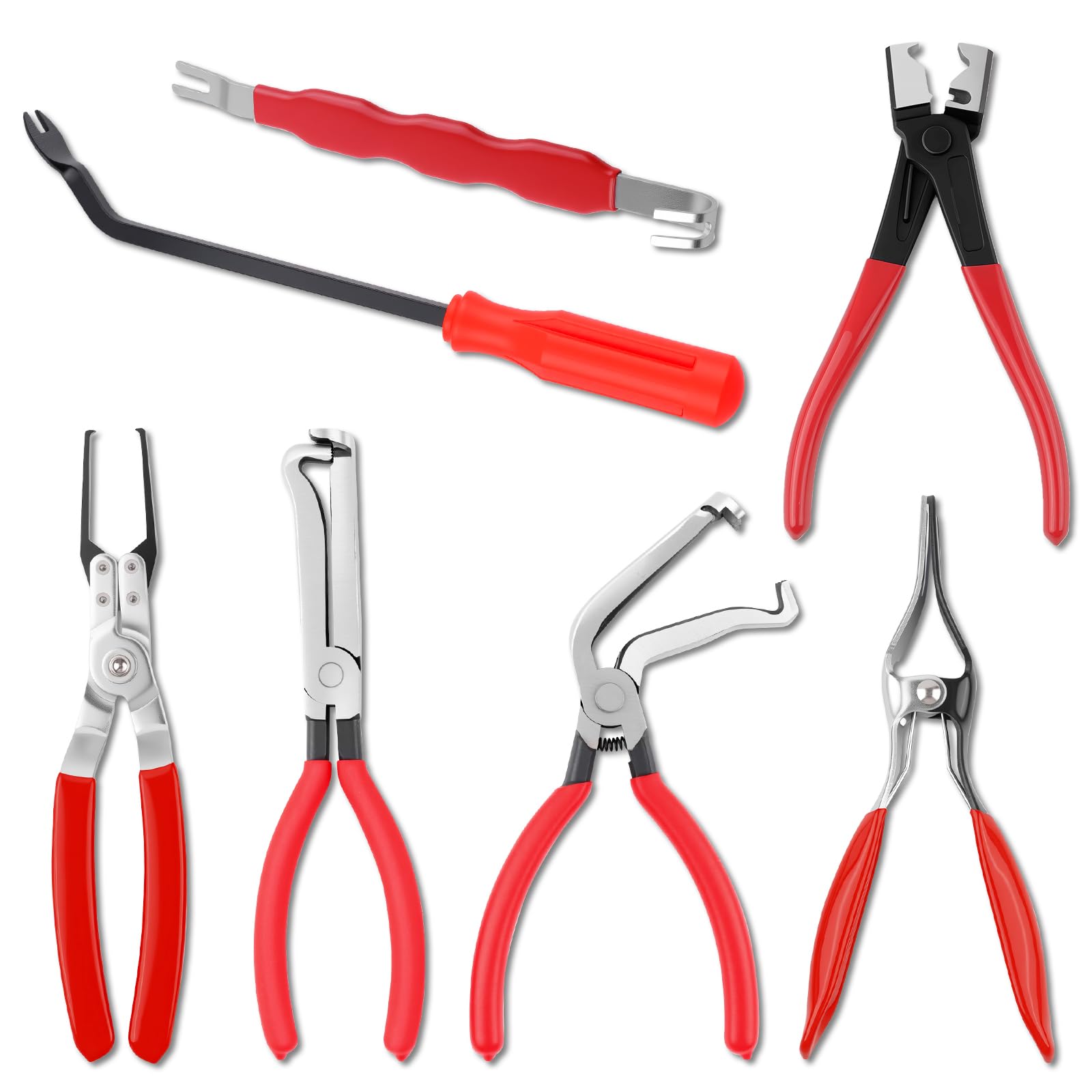 7PCS Automotive Electrical Terminal Connector Separator Removal Tool Kit,60/Straight/Dual Head Electrical Disconnect Pliers with