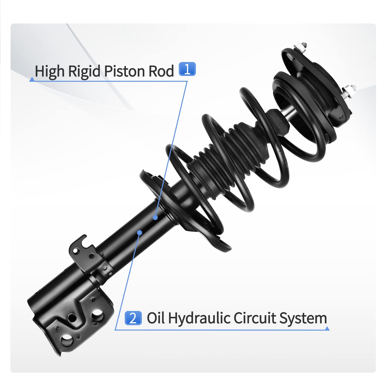 YITAMOTOR Front Complete Strut Quick Struts for 2014-2019 Corolla 1.8L FWD, Alloy Steel, Model MAYIM0008496MA
