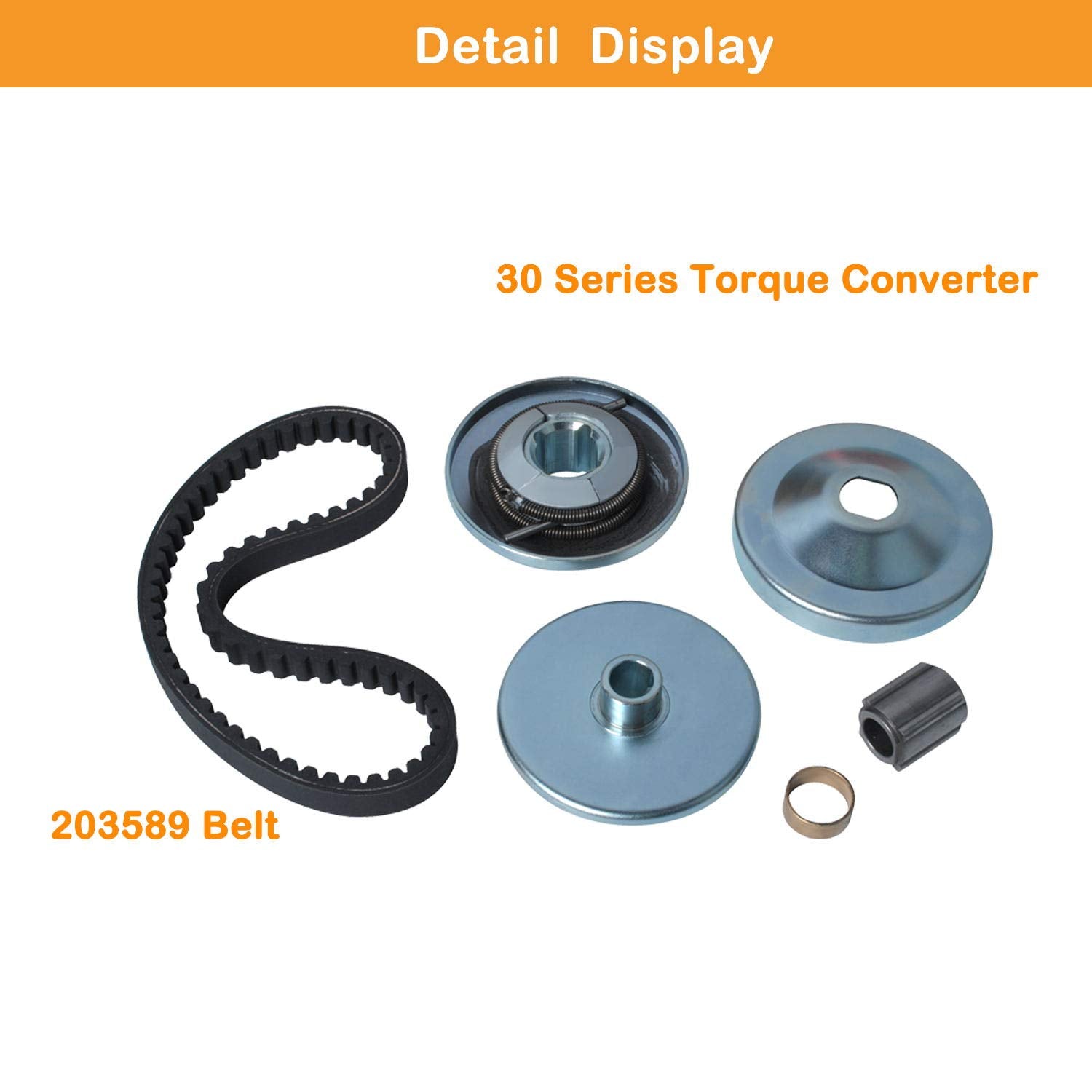 30 Series Torque Converter Clutch, 3/4'' Bore with 203589 Go Kart Drive Belt for Compatible with Comet 219552, TAV2 30-75 Manco