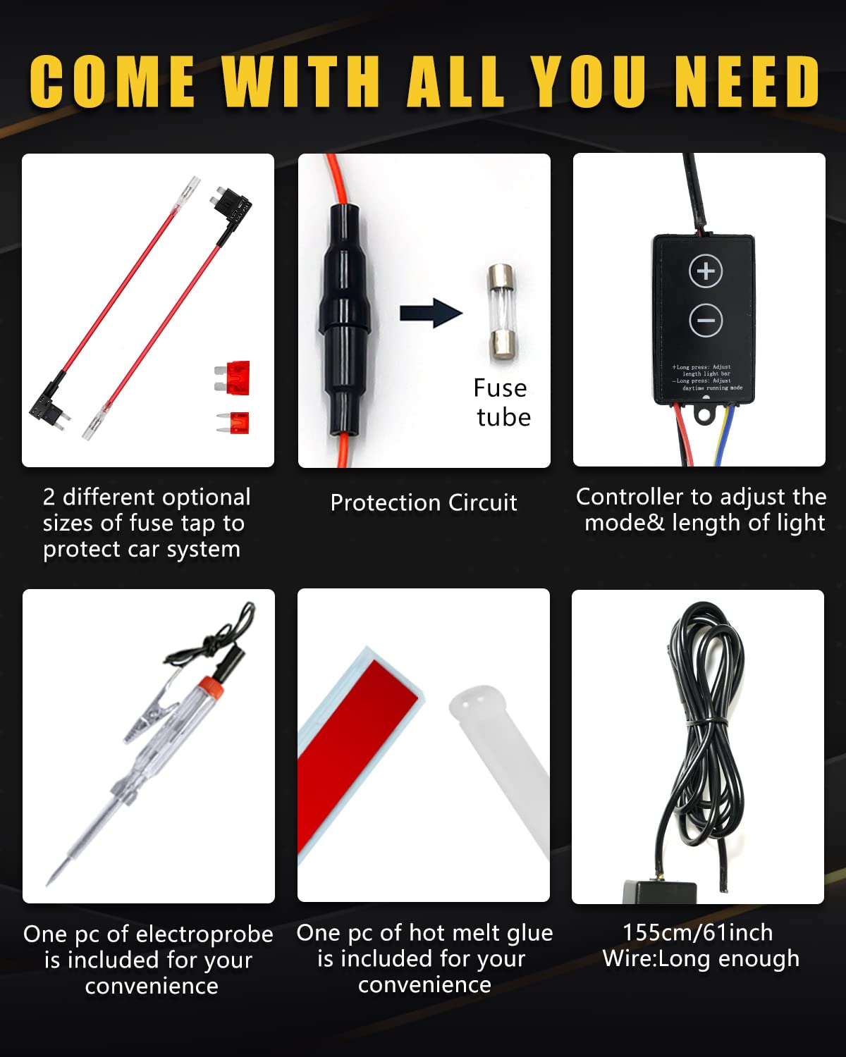 Dynamic Scan Start Up Hood Light Strip Sequential Flowing Turn Signal Lights Flexible Car Led Light Strip Exterior Drl Daytime R