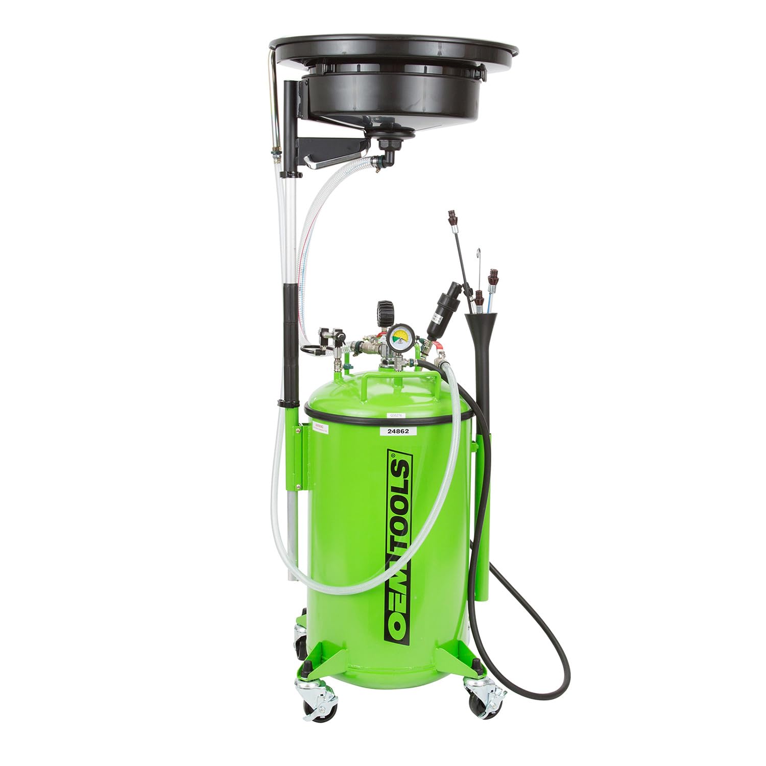 OEMTOOLS 24862 21 Gallon Oil Drain Vacuum and Extractor, Automotive Oil Container with Adjustable Oil Changing Funnel, Waste Oil