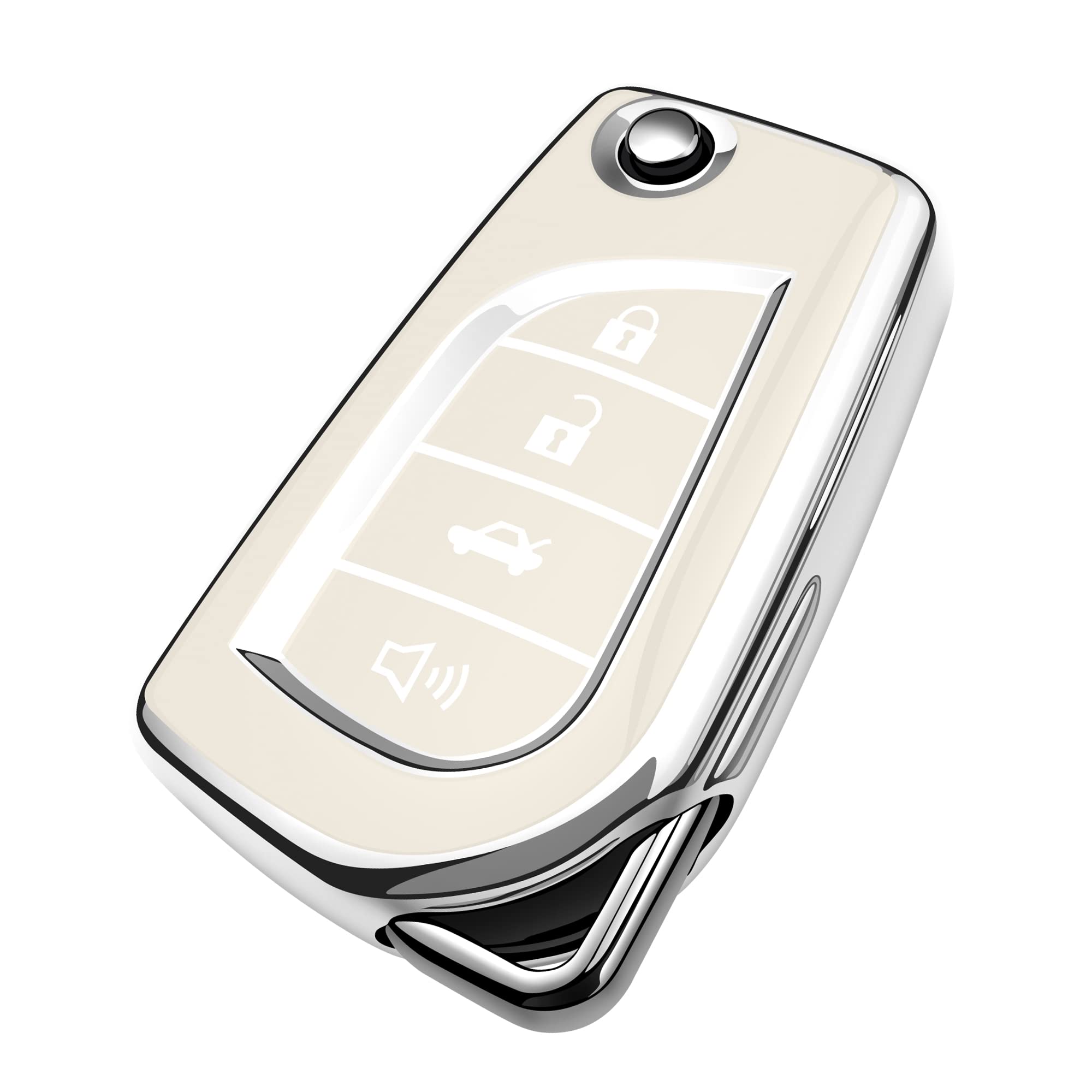 Tukellen for Toyota Key Fob Cover Special Soft TPU Key Case Key Shell Compatible with Fortuner Tundra Camry RAV4 Highlander Chal