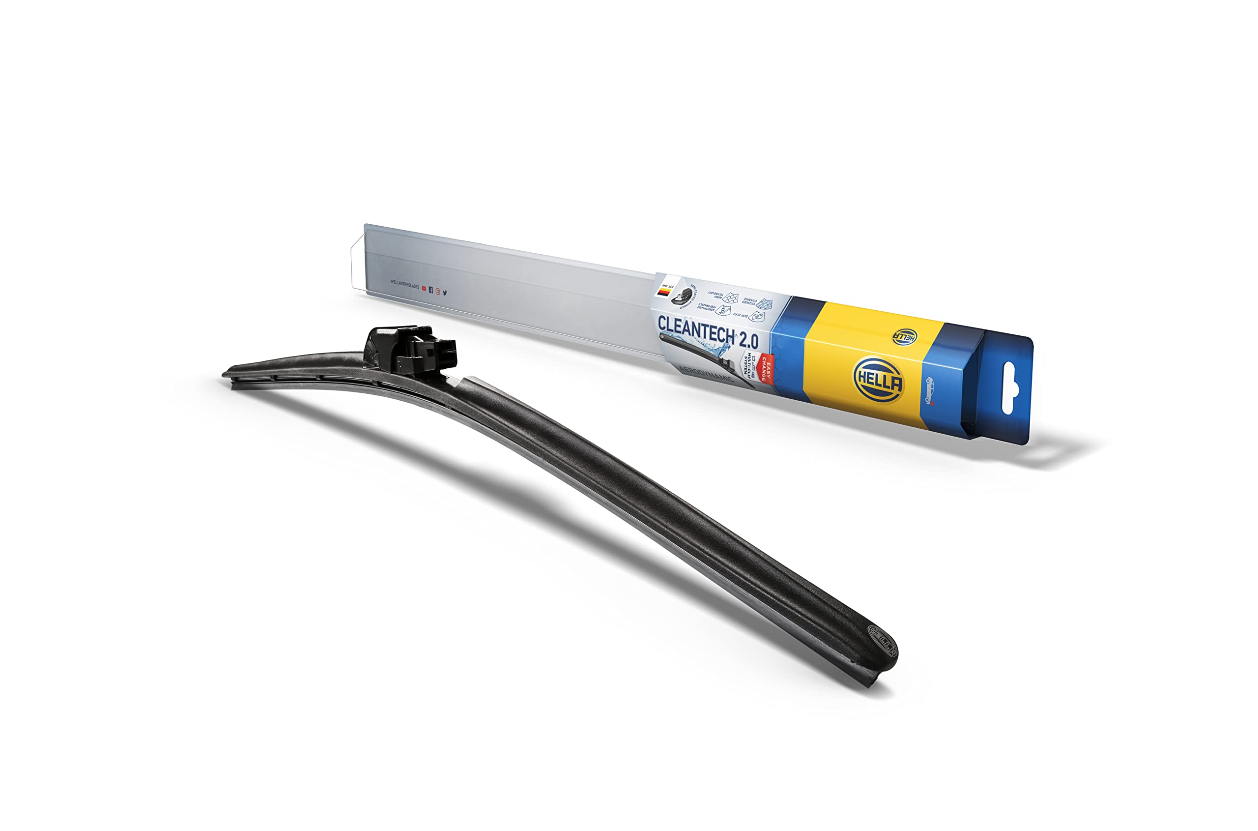 Hella Oe Quality 19 Inch All Seasons Nano-Coated Rubber Cleantech Wiper Blade (Single Blade) Fits Select Domestic, Asian And Eur