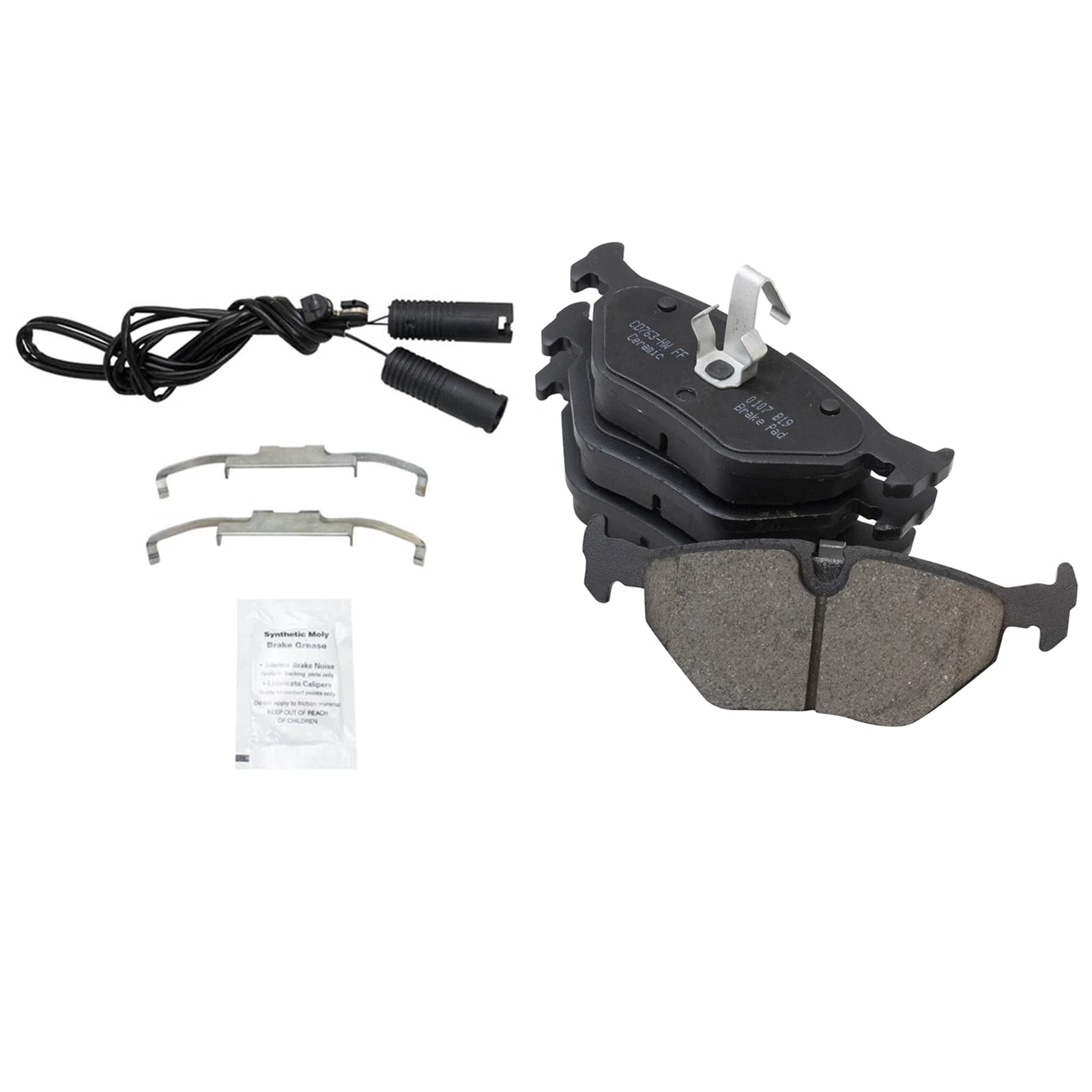 Trq Rear Brake Pad & Rotor Kit Brake Pads Brake Rotor Parking Brake Shoe Set Ceramic Compatible With 1999 Bmw 323I