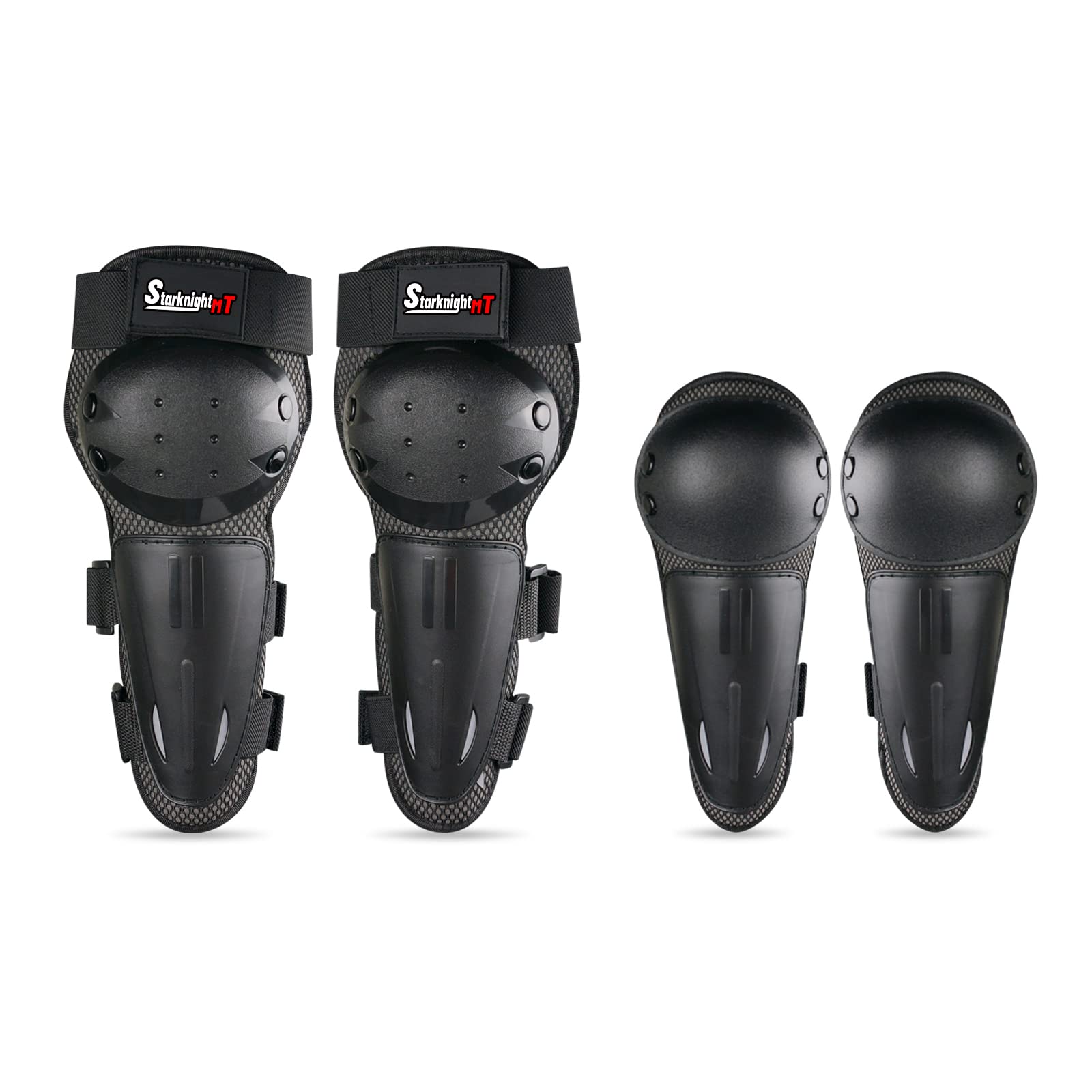 Kids Dirt Bike Elbow Knee Pads,StarknightMT Protective Shin Guards Gear Set for Youth Motorcycle Motocross Mountain Biking Skate