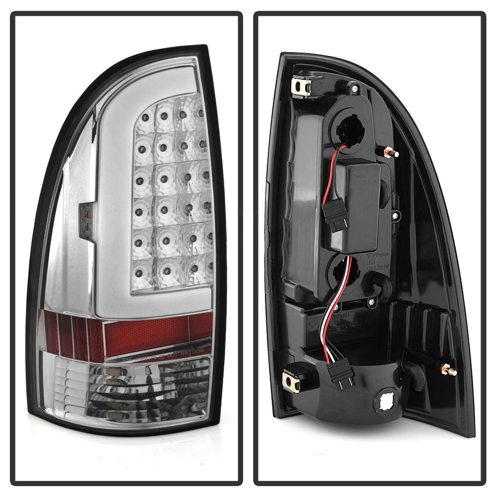 ACANII LED Tube Tail Lights for 2005-2015 Toyota Tacoma, Titanium Clear, Left+Right Brake Lamps