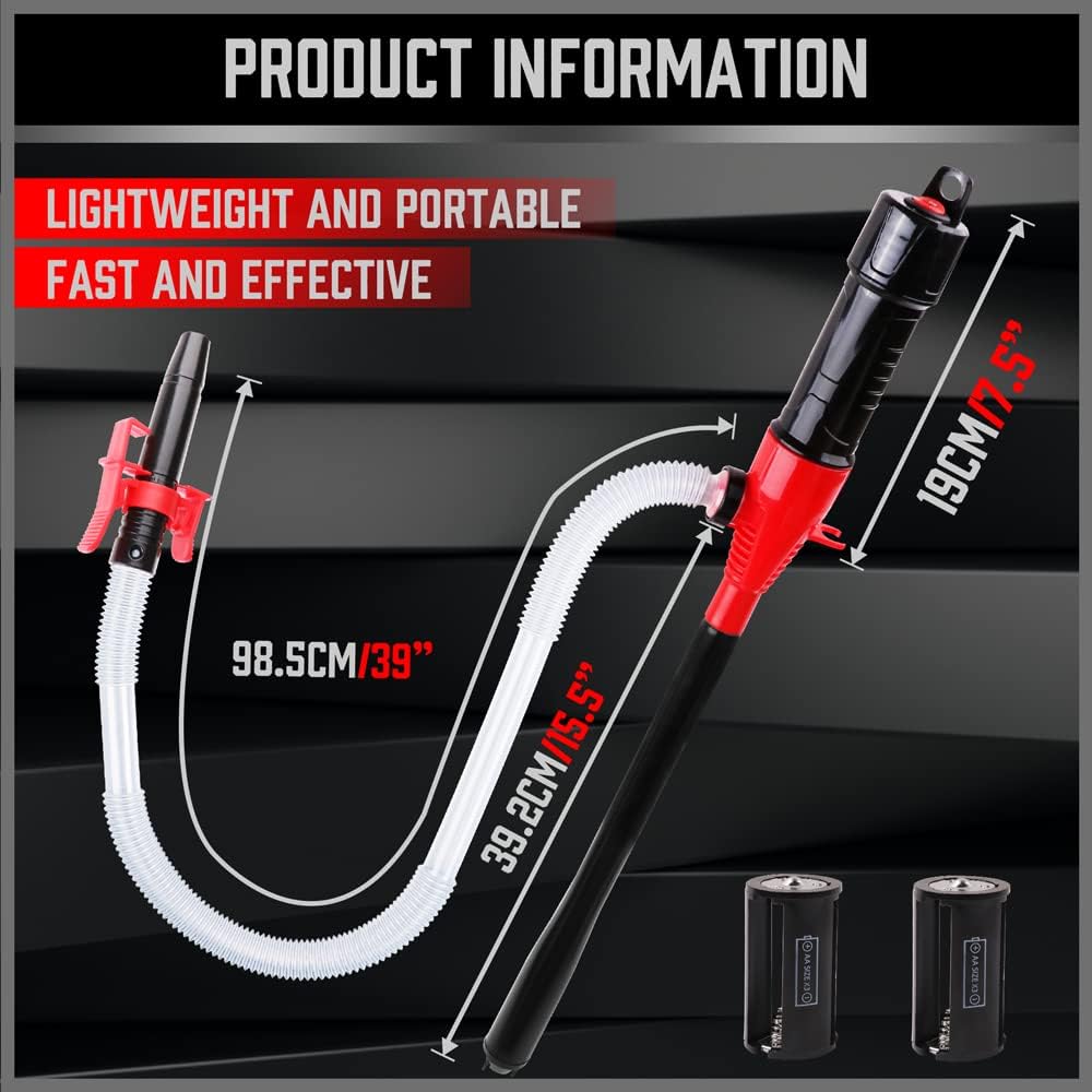Sedy Electric Hand Pump, Portable Transfer Pump Battery Powered Siphon Liquid Extractor 2.2Gpm, For Gasoline Diesel Fuel