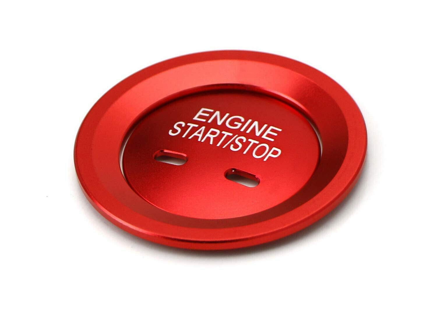 Xotic Tech Aluminum Alloy Engine Start Button,Power Ignition Switch Button Cover Trim & Ring Sticker Compatible With Chevrolet Equinox Tahoe Cruze/Gmc Yukon/Cadillac Cts Xts (Red)