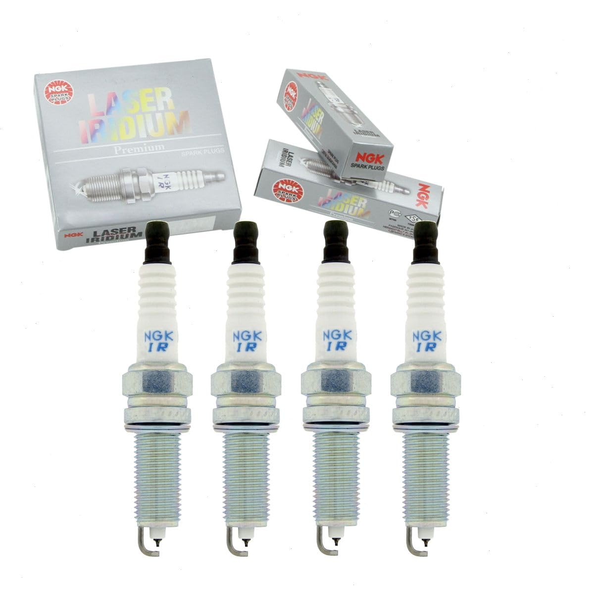 4 pc NGK Laser Iridium Spark Plugs compatible with Hyundai Elantra GT 1.8L 2.0L L4 2013-2020