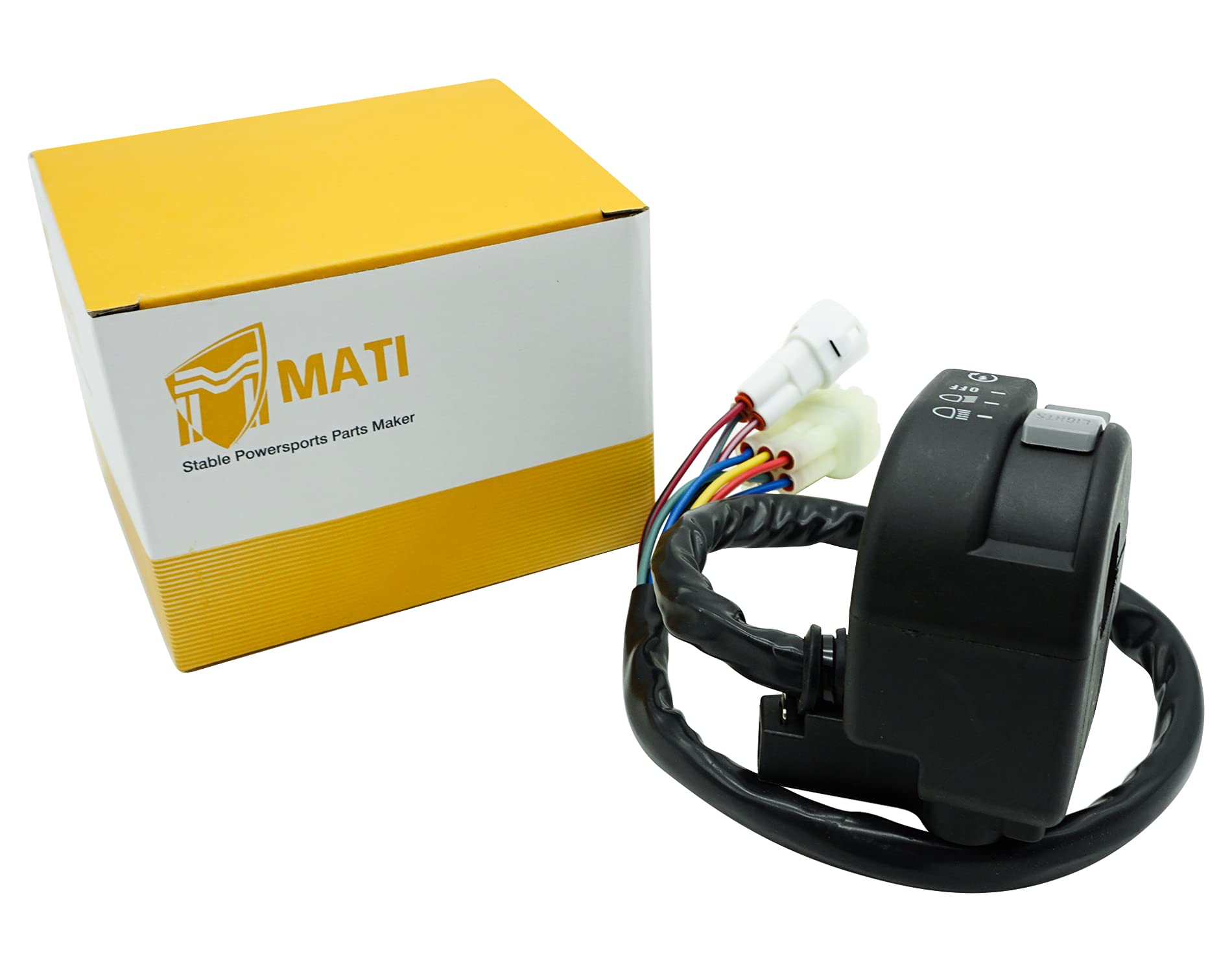 M MATI Left Handlebar Start Stop Headlight Override Switch for Yamaha ATV - Model 5KM-83972-00-00 - Black