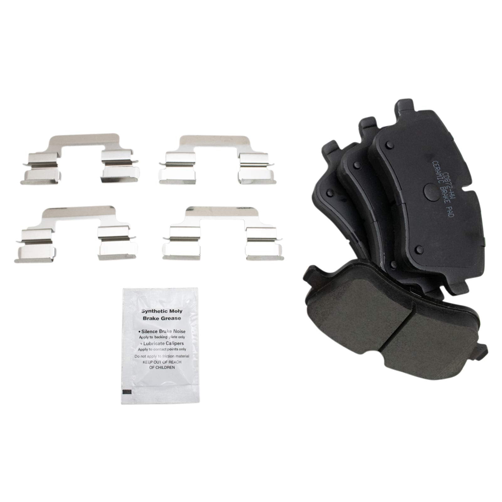 TRQ Front Brake Pads Ceramic Compatible with 2002-2005 Mercedes-Benz C230 2001-2005 C240 2006-2007 C280 C320 C350 2003-2005 CLK3