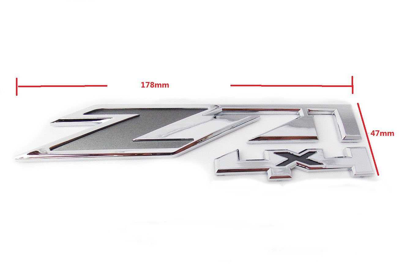 Yoaoo 2Pack Chrome Gray 4x4 Emblems for Silverado Sierra Tahoe Suburban, Model CS067-2-Z4x41, OEM Compatible