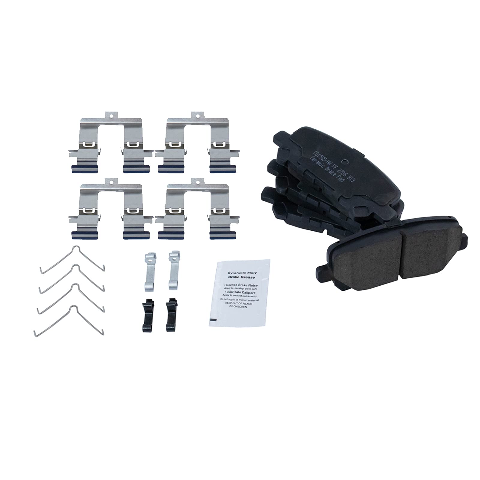 Trq Rear Brake Pad & Rotor Kit Brake Pads Brake Rotor Parking Brake Shoe Set Ceramic Compatible With 2011-2017 Honda Odyssey