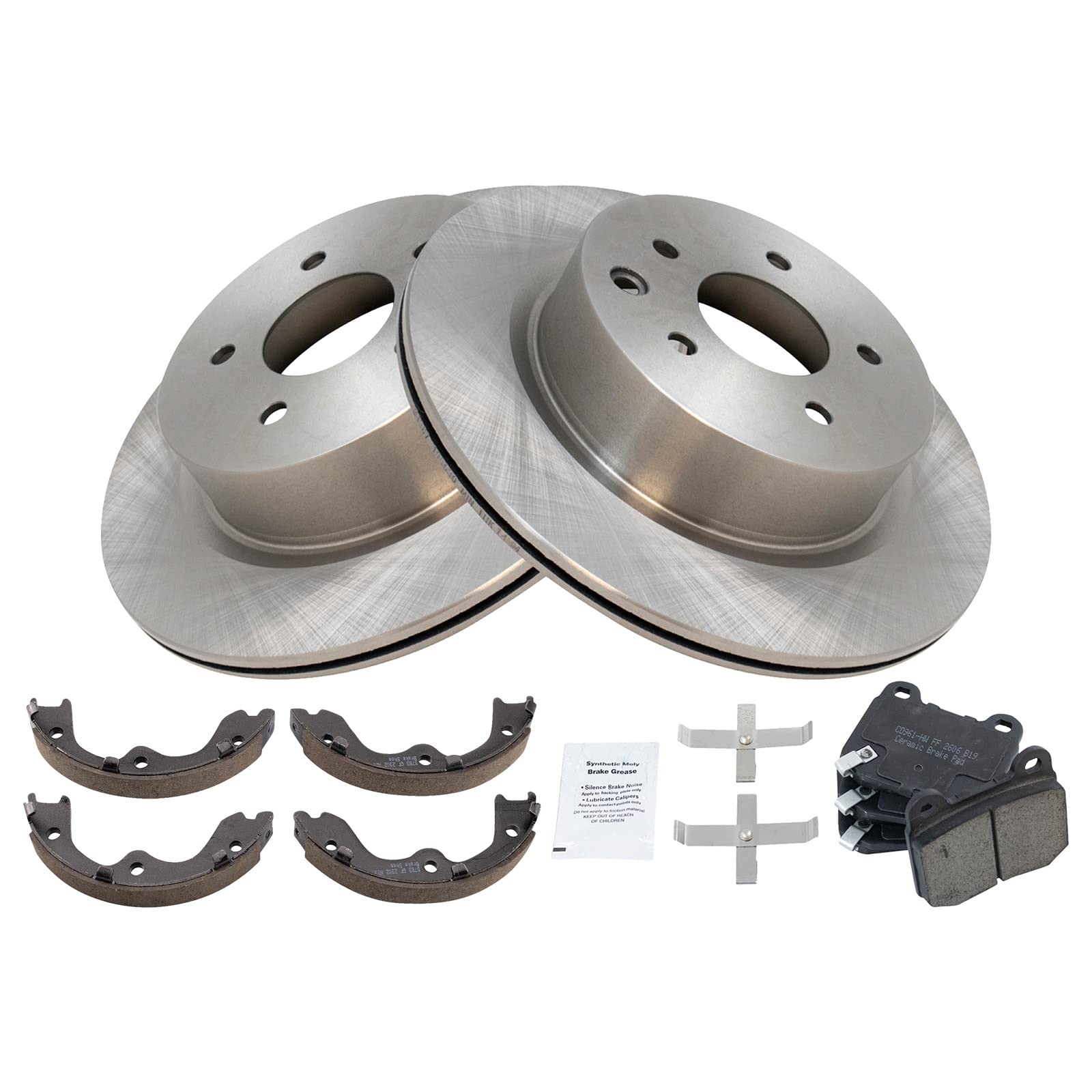 Trq Rear Ceramic Brake Pad & Rotor Kit Compatible With 2006-2009 Nissan 350Z