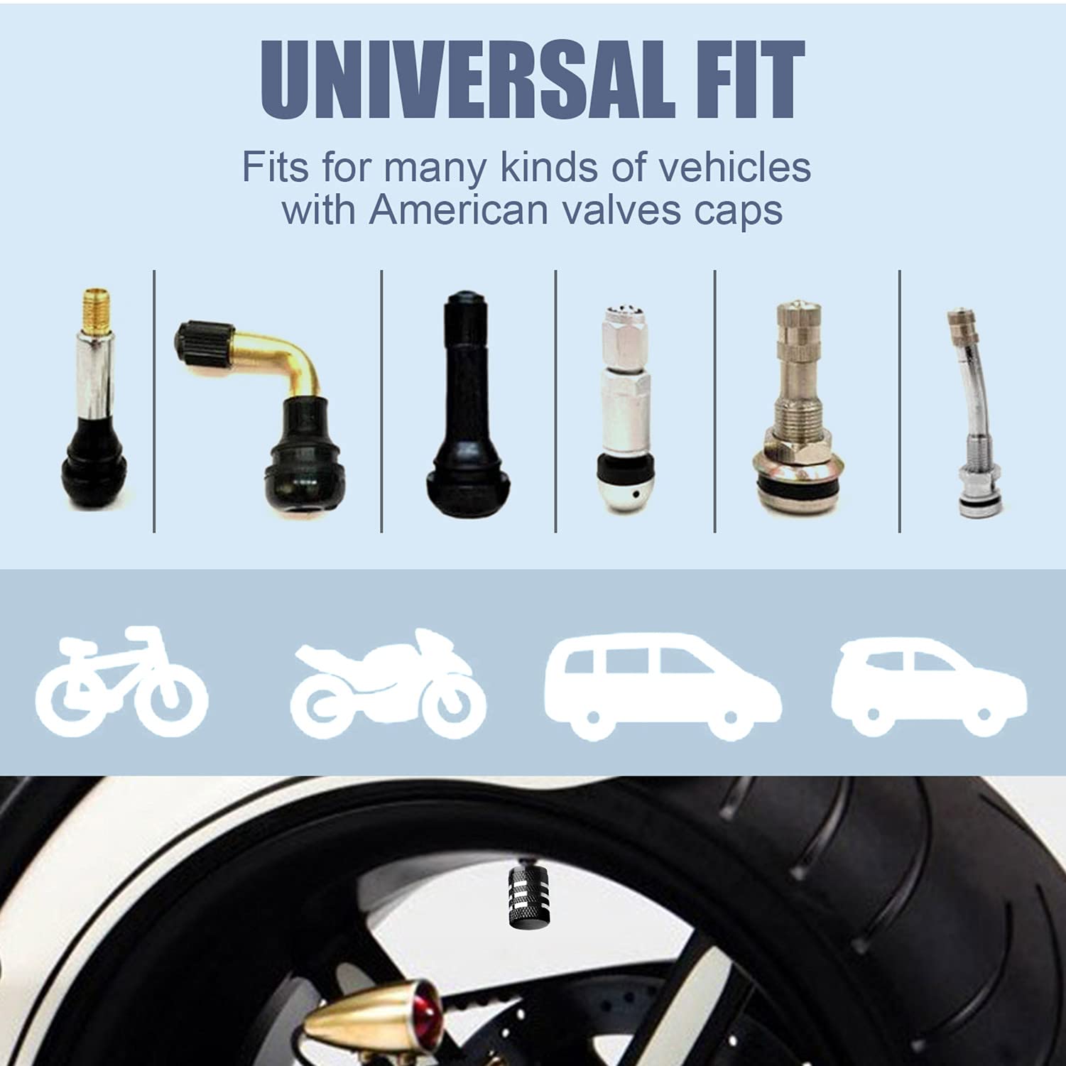 Tire Valve Stem Cap Cover - (5 Pack) Tire Air Caps Metal With Plastic Liner Corrosion Resistant Leak-Proof Cat/Dog Paw For Car Truck Motorcycle Bike Black