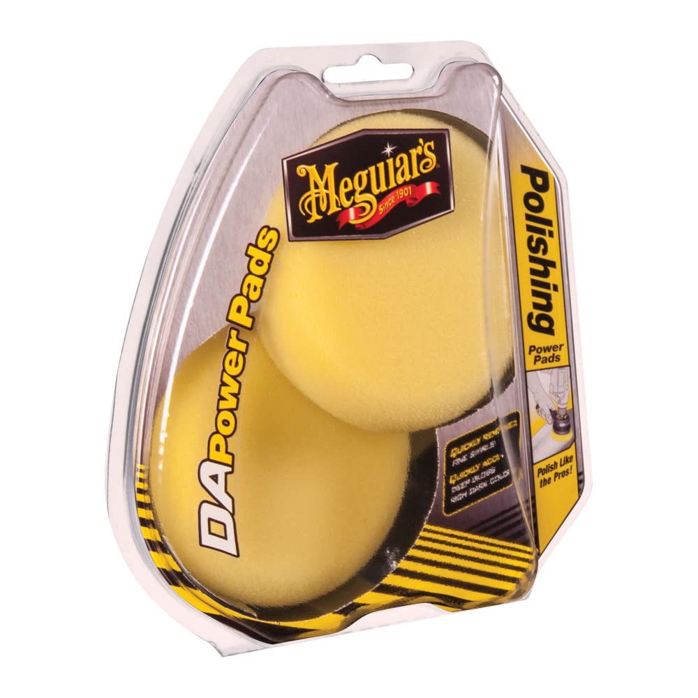 Meguiars 4 DA Polishing Power Pads G3508  Polishing Pad Kit Includes 2 Foam Pads for Light Swirl Removal or Adding Gloss, In