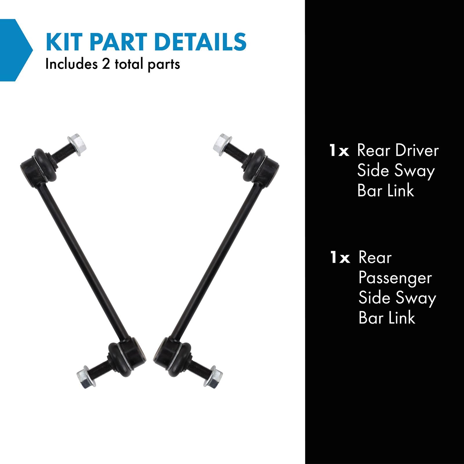 Trq Rear Sway Bar Stabilizer Link Set Compatible With 2017-2019 Jeep Compass
