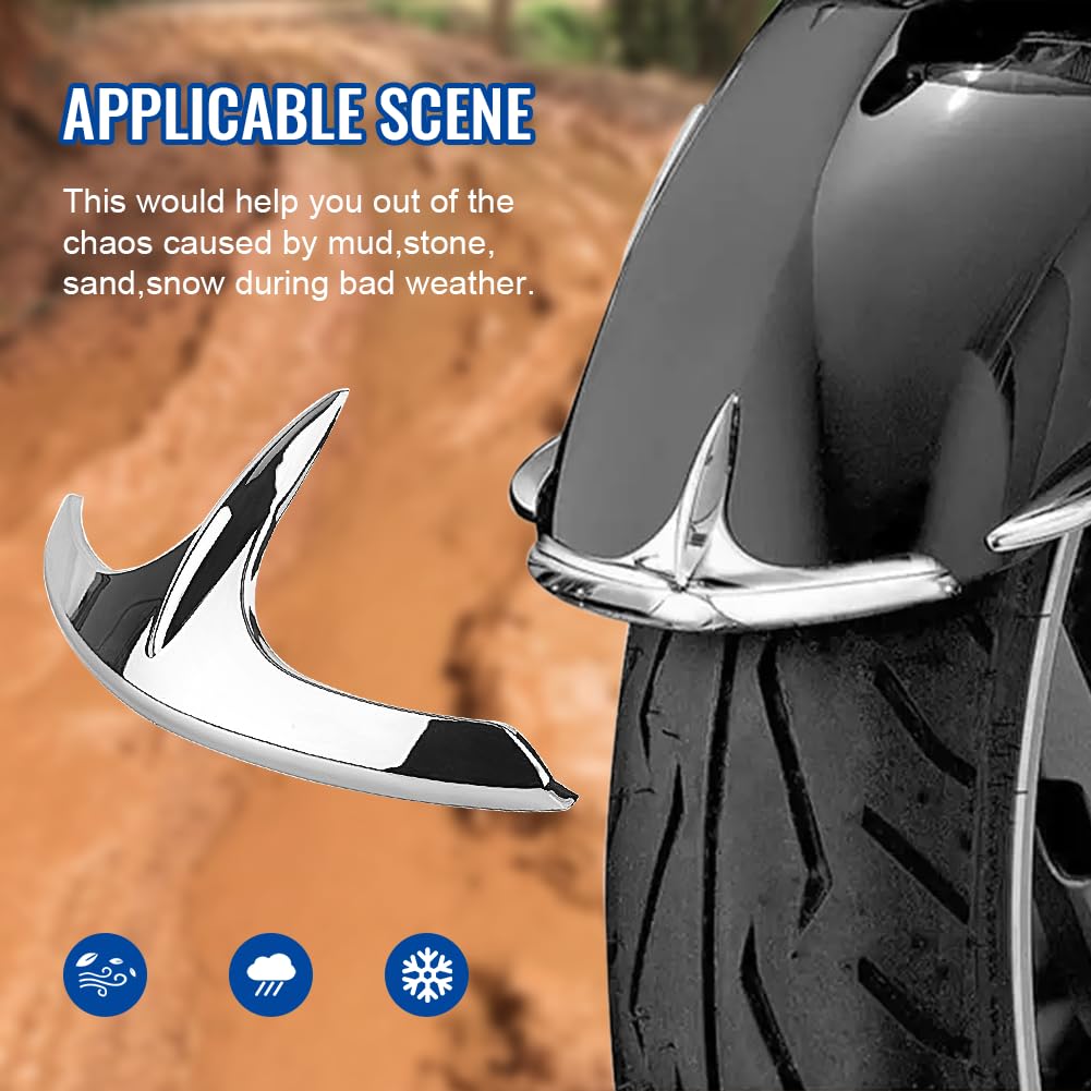 Gzyf Abs Plastic Chrome Motorcycle Front Fender Fairing Tip Trim Decorative Accessories Fits For Honda Goldwing Gl1800 2001-2017