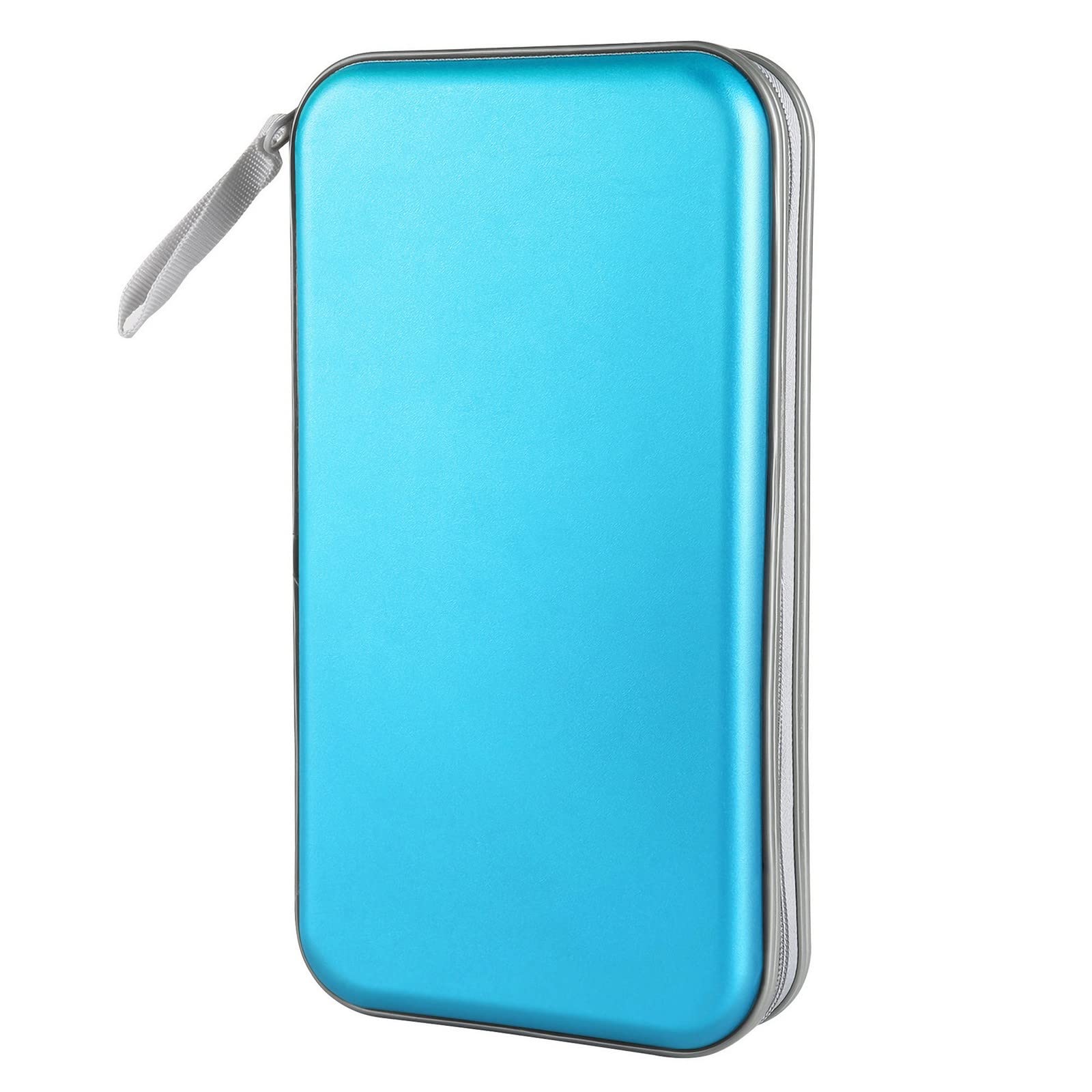 Cd Case, Siveit Dvd Case Holder 96 Capacity Hard Plastic Cd Dvd Disc Cases Storage Binder Wallet For Car Home Office Travel (Sky