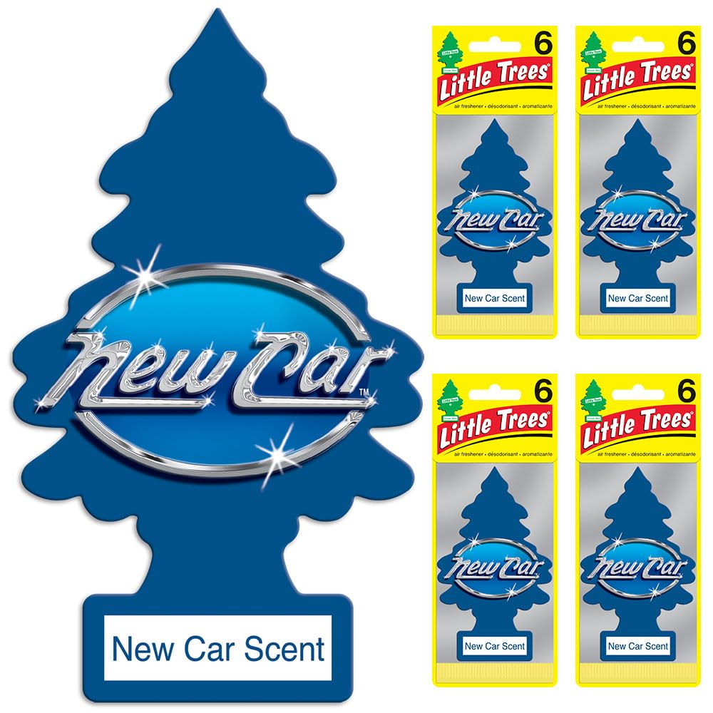 Little Trees Air Fresheners Car Air Freshener. Hanging Tree Provides Long Lasting Scent For Auto Or Home. New Car Scent, 24 Air