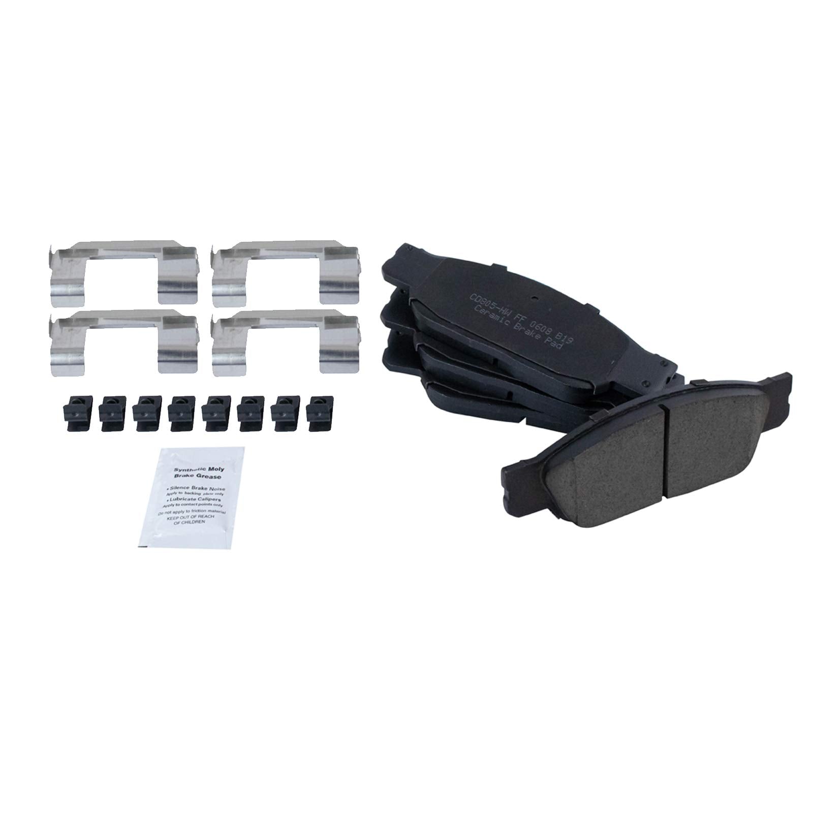 Trq Front And Rear Brake Pad & Rotor Kit Brake Pads Brake Rotor Ceramic Compatible With 2002-2005 Ford Thunderbird 2000-2002 Jag