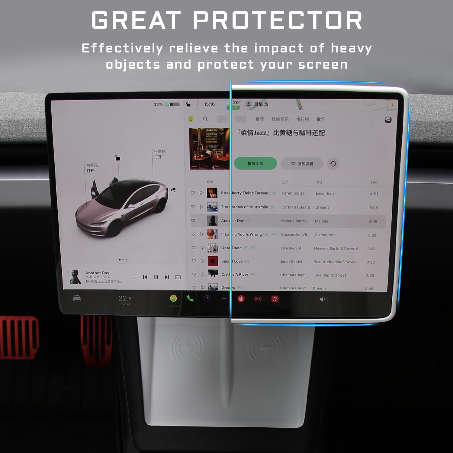 TOPABYTE 3PCS Center Console Accessories for Tesla Model Y Juniper Model 3 Highland 2025 2024 Cup Holder Insert, Screen Edge Pro