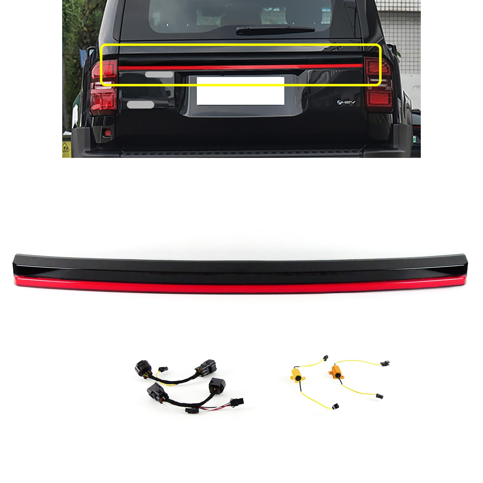 LED Rear Trunk Tail Light Assembly Fit For 2024 2025 Toyota Prado LC250 Third Brake Driving Turn Signal Light Extension Accessor